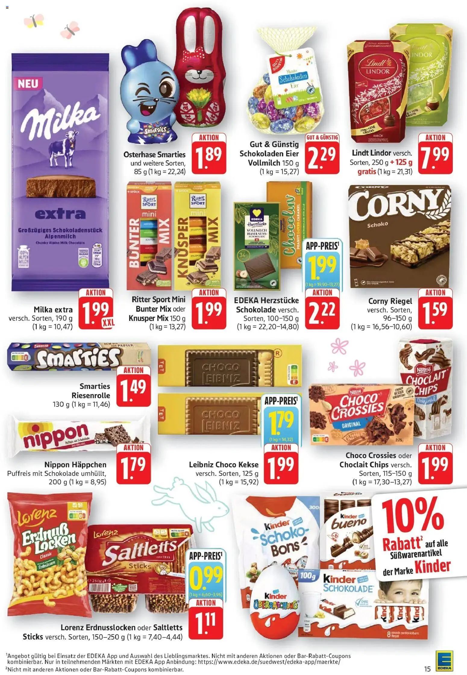 Edeka prospekt Pirmasens	 – gültig ab 23.03.2026 | Seite: 15 | Produkte: Kinder schokolade, Milch, Smarties, Milka