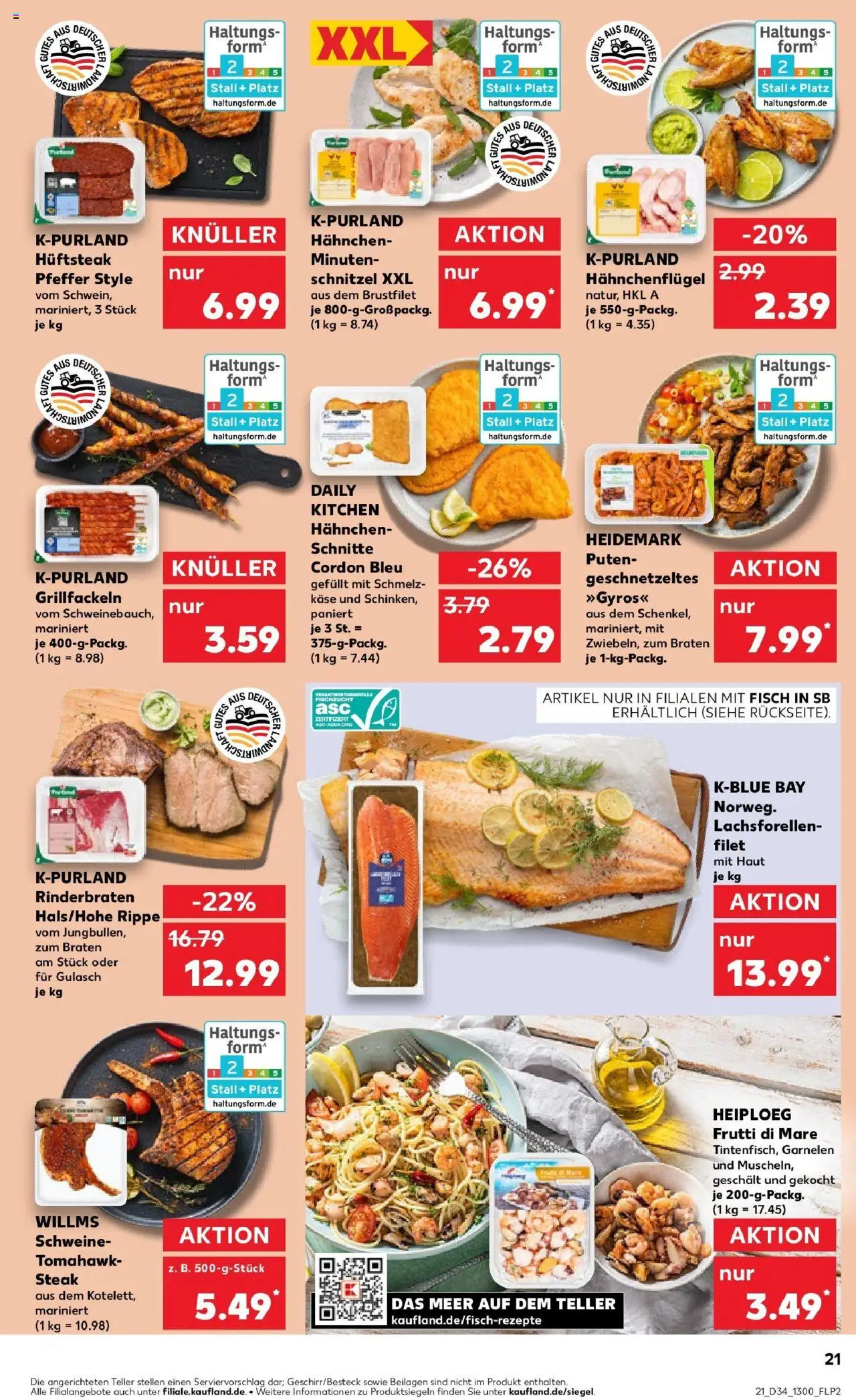 Kaufland prospekt Bergisch Gladbach	 - gültig ab dem 21.08.2025 | Seite: 21 | Produkte: Käse, Garnelen, Fisch, Gyros