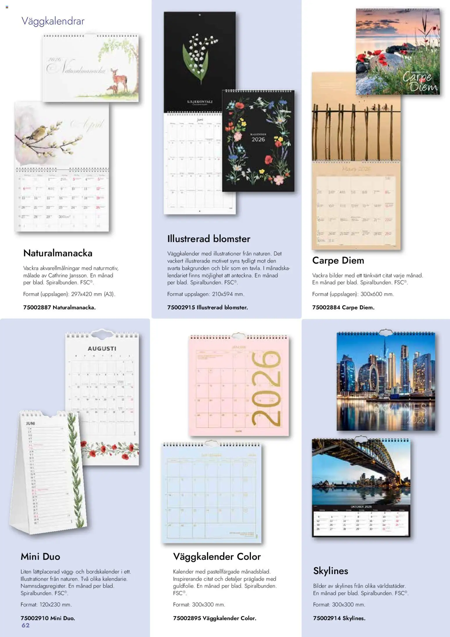 Lyreco reklamblad aktuell från 26.01.2026 | Sida: 62 | Produkter: Kalender