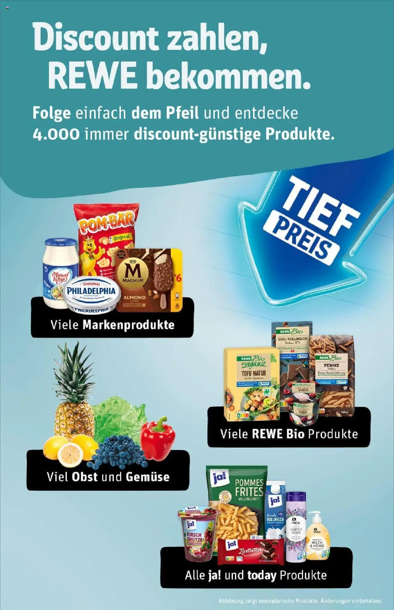 Rewe prospekt Traunreut	 - gültig ab dem 24.08.2025 | Seite: 24 | Produkte: Philadelphia, Pommes, POM-BÄR, Shower Gel