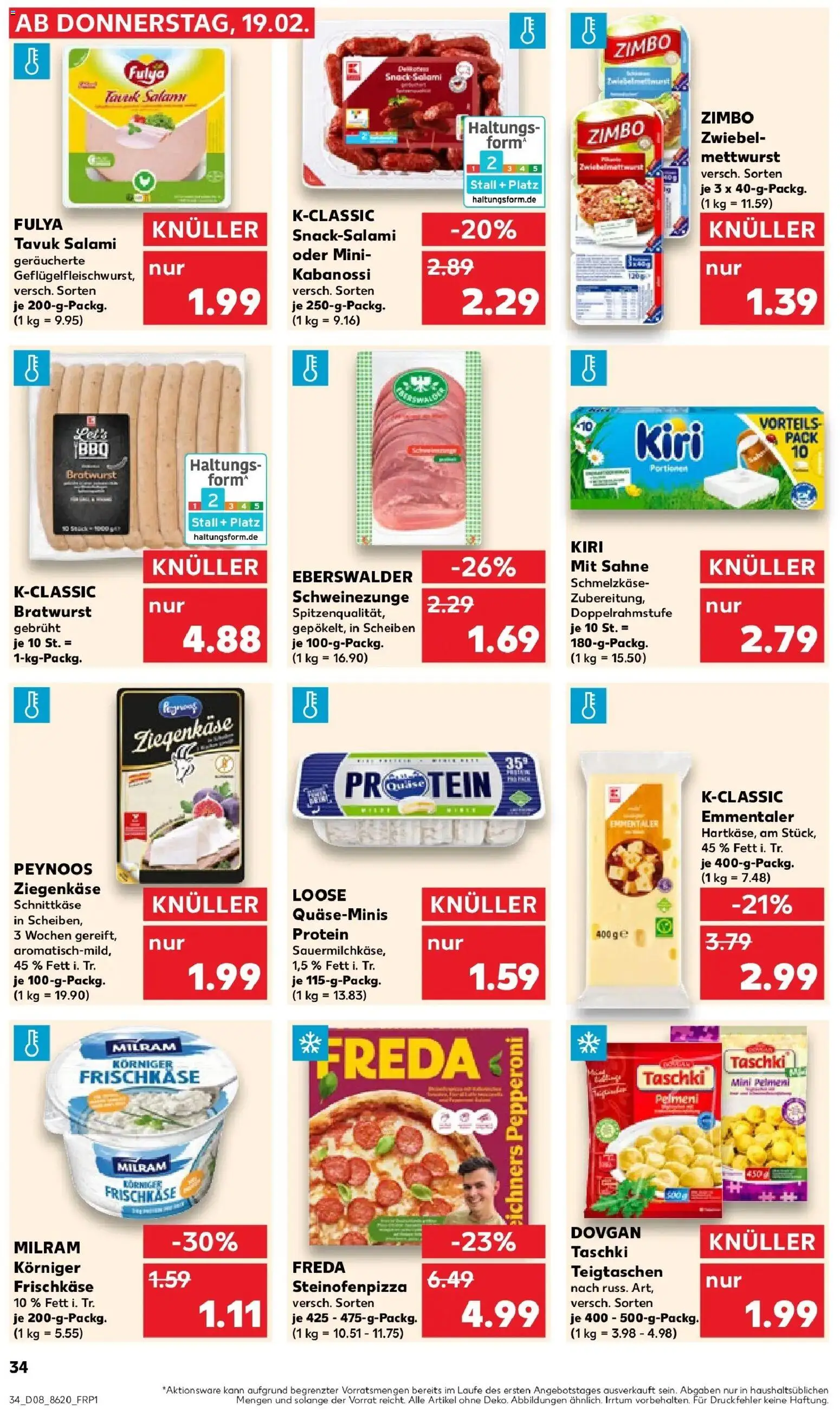 Kaufland prospekt Remscheid	 – gültig ab 22.02.2026 | Seite: 34 | Produkte: Milram, Salami, Pizza, Frischkase