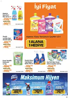 26.02.2026 tarihinden itibaren geçerli olan Migros kataloğu önizlemesi | Sayfa: 77 | Ürünler: Lavabo, Yağ, Yüzey temizleyici, Lavabo açıcı