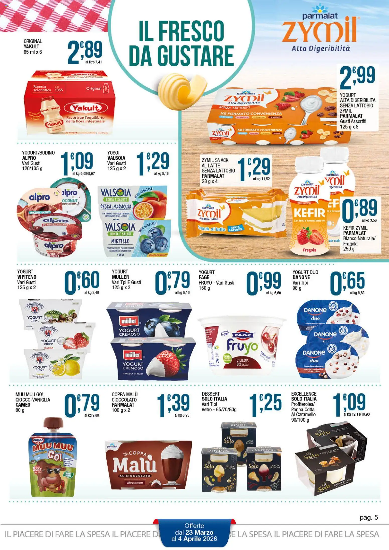 Volantino Sidis del 23.03.2026 | Pagina: 5 | Prodotti: Yogurt, Cioccolato, Pesca, Cocco