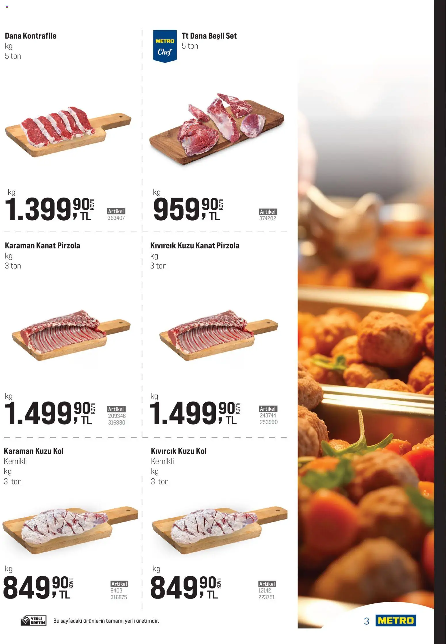 Metro - Şehir Otelleri - 22.04.2026 tarihinden itibaren geçerlidir | Sayfa: 3 | Ürünler: Pirzola