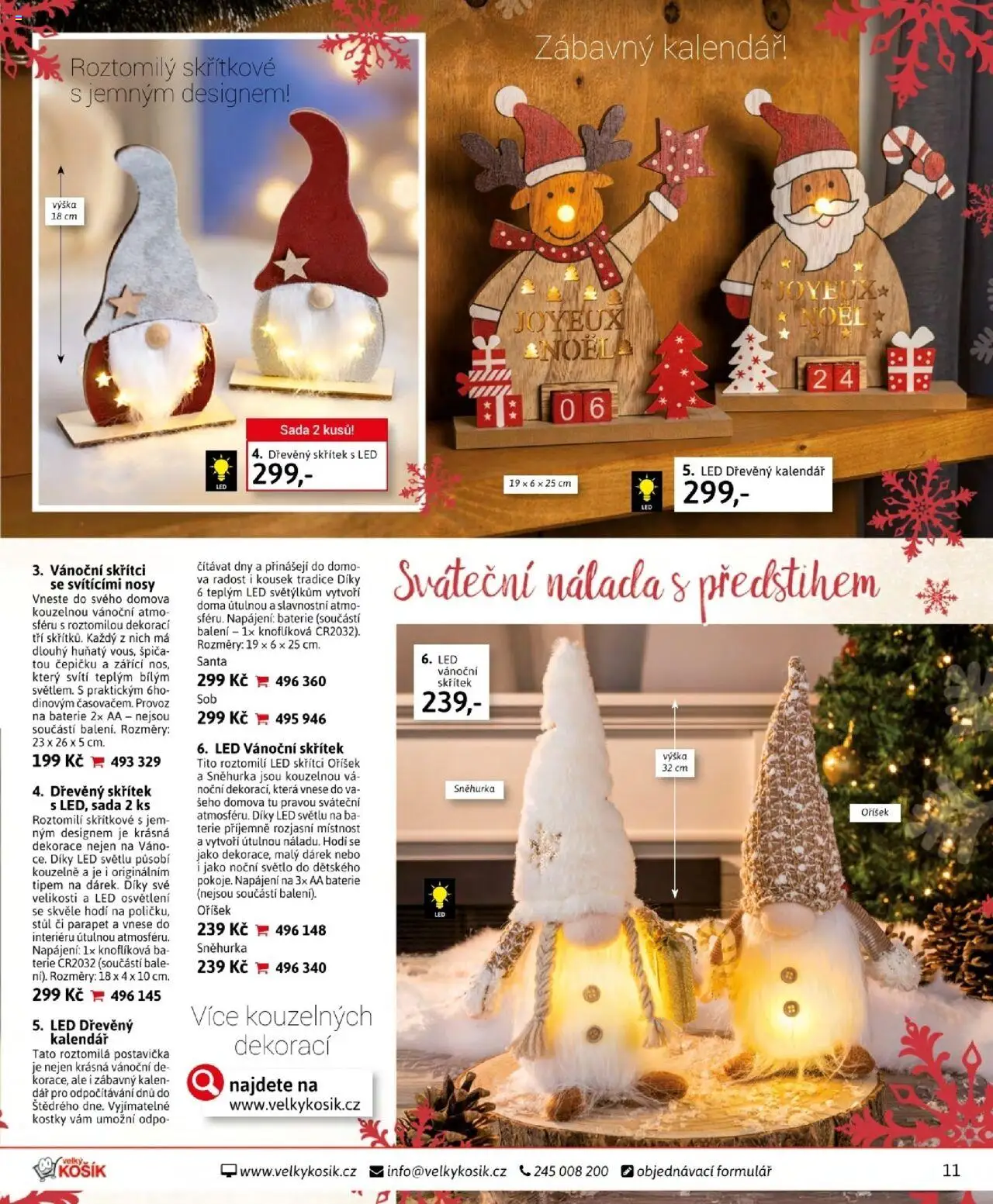 Velký Košík katalog říjen od 01.10.2025 | Strana: 11 | Produkty: Vánoční skřítci, Kalendář, Kostky, Baterie