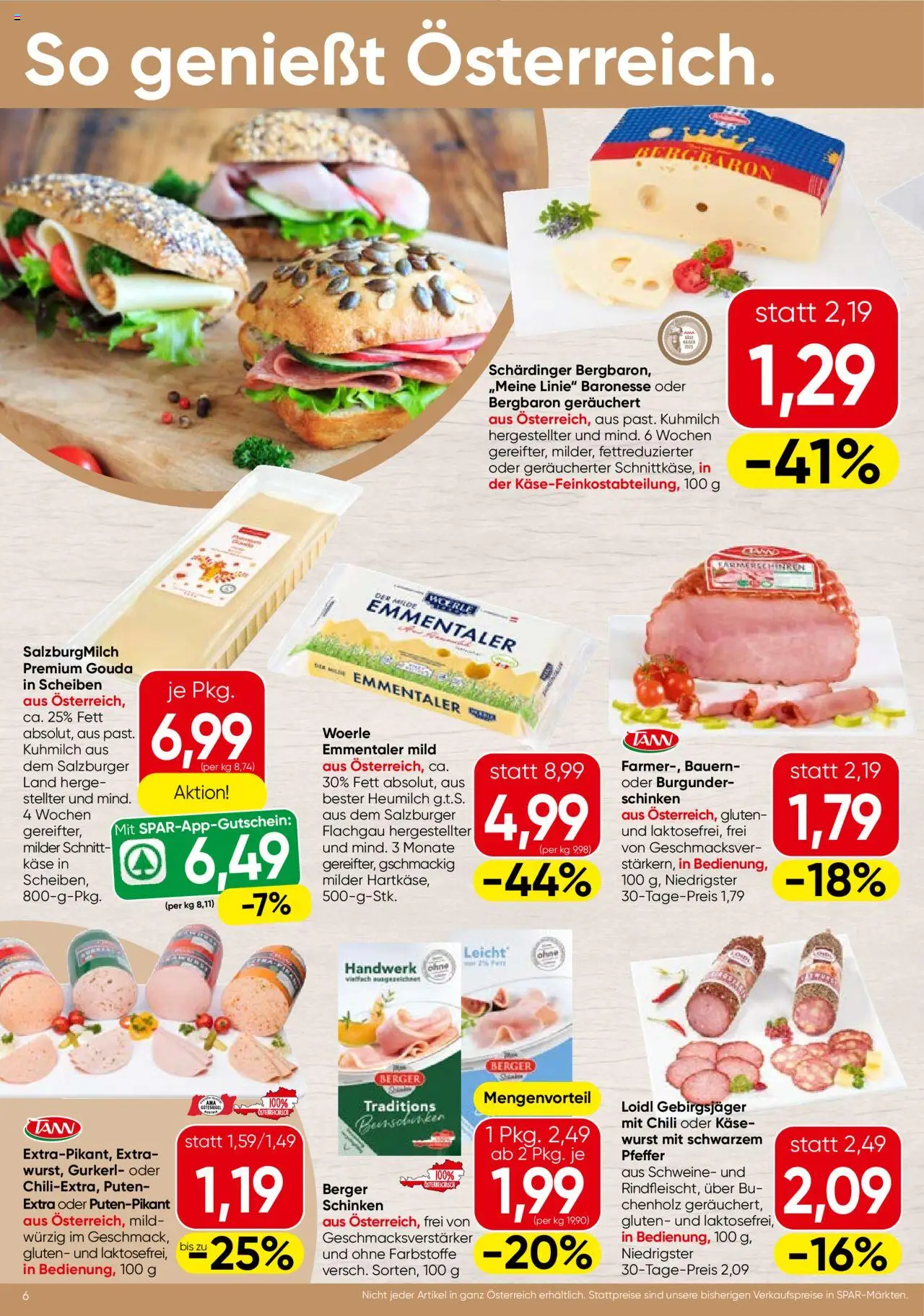 Spar Flugblatt - Vorarlberg gültig ab 11.09.2025 | Seite: 6 | Produkte: Pfeffer, Chili, Käse, Schinken
