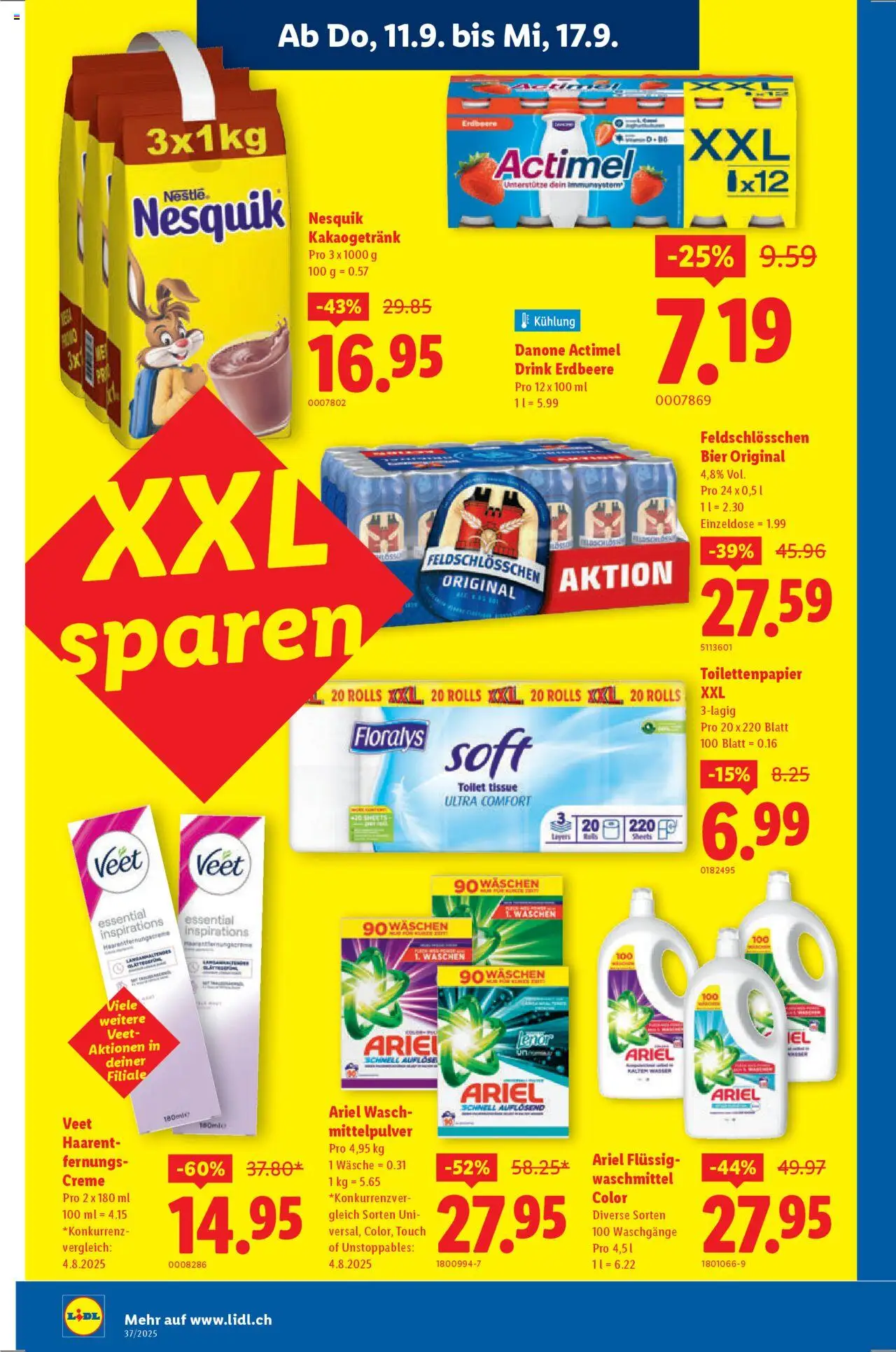 Lidl Aktionen – gültig ab 11.09.2025 | Seite: 10 | Produkte: Actimel, Waschmittel, Wasser, Creme