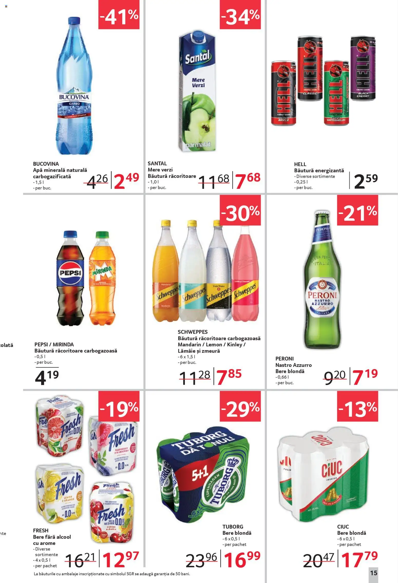 Noul catalog Selgros – valabil de la 31.10.2025 | Pagină: 15 | Produse: Zmeură, Bere, Apă, Lămâie