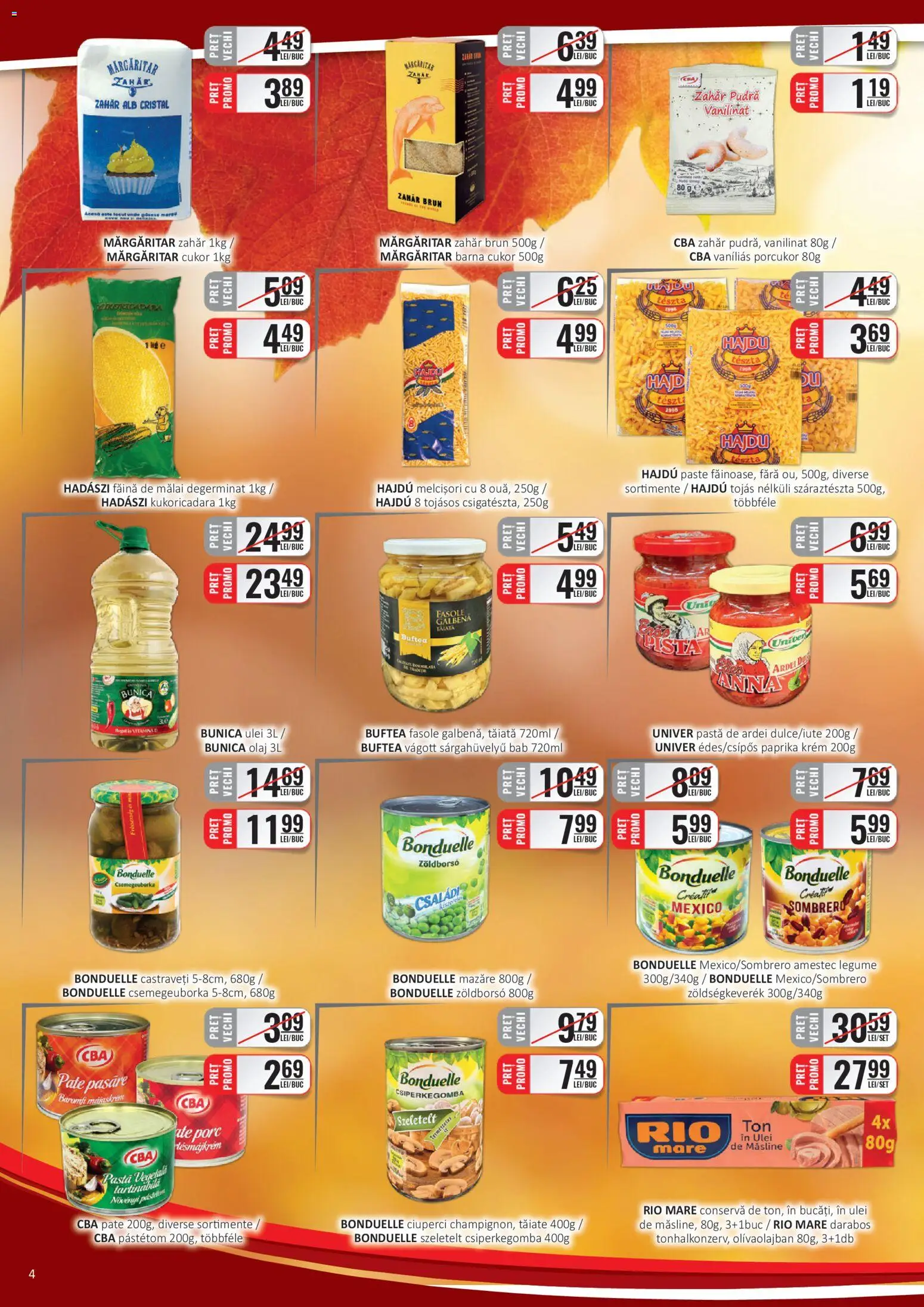 Noul catalog CBA – valabil de la 01.11.2025 | Pagină: 4 | Produse: Pate, Ulei, Făină, Zahăr