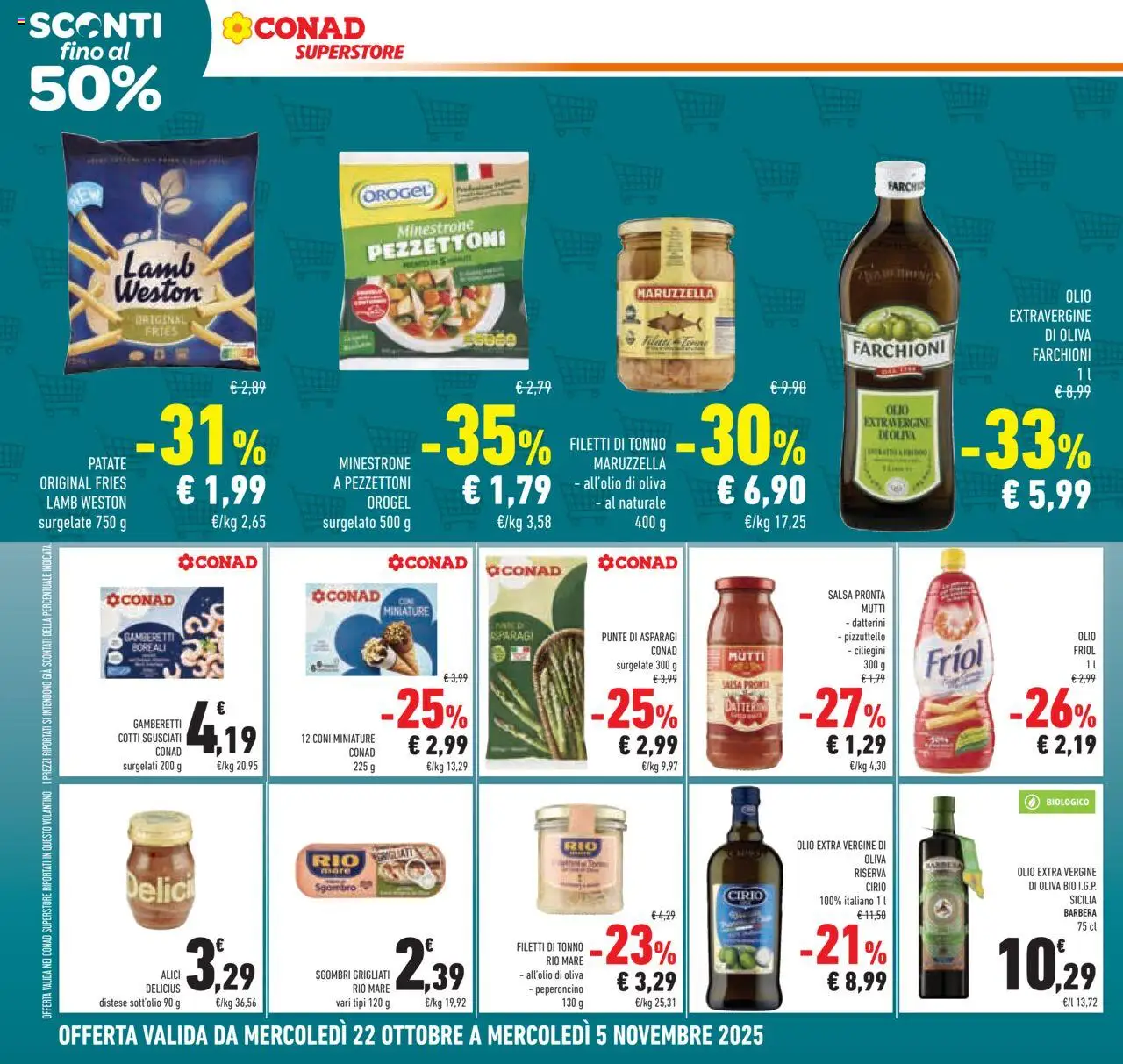 Volantino Conad del 22.10.2025 | Pagina: 18 | Prodotti: Minestrone, Peperoncino, Asparagi, Mutti