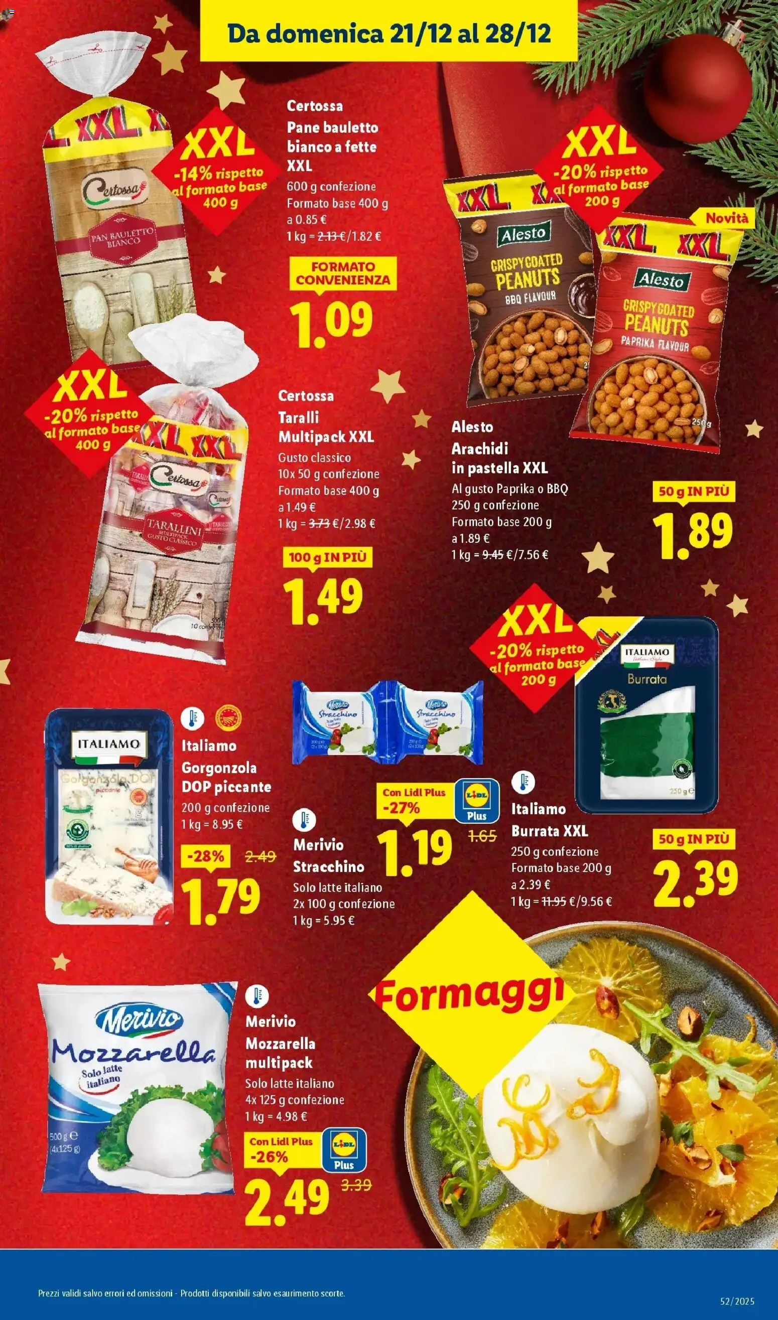 Volantino Lidl del 21.12.2025 | Pagina: 9 | Prodotti: Mozzarella, Latte, Taralli, Gorgonzola
