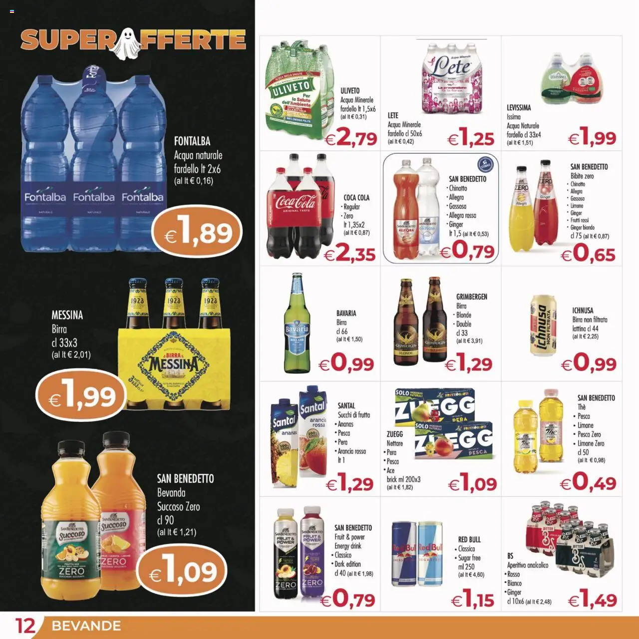 Volantino MerSi Supermercati del 22.10.2025 | Pagina: 12 | Prodotti: Chinotto, Birra messina, Arancia, Red Bull