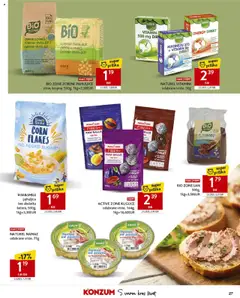 BIO ZONE ZOBENE PAHULJICE, sitne, krupne, 500g - Pregled kataloga iz trgovine Konzum, vrijedi od 08.10.2025 | Stranica: 27 | Proizvodi: Zobene pahuljice, Pahuljice, Namaz