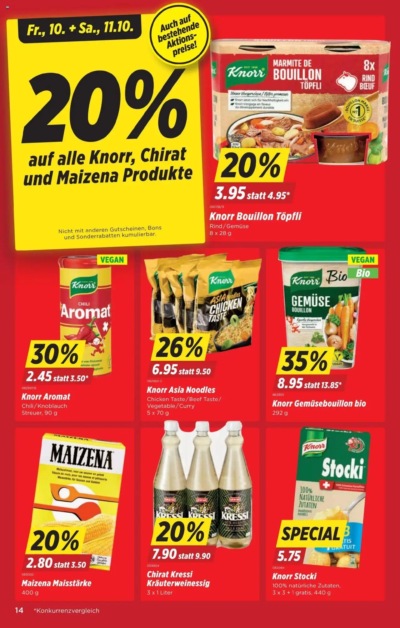 Denner Aktionen – gültig ab 07.10.2025 | Seite: 14 | Produkte: Chili, Gemüse, Kartoffeln, Knoblauch