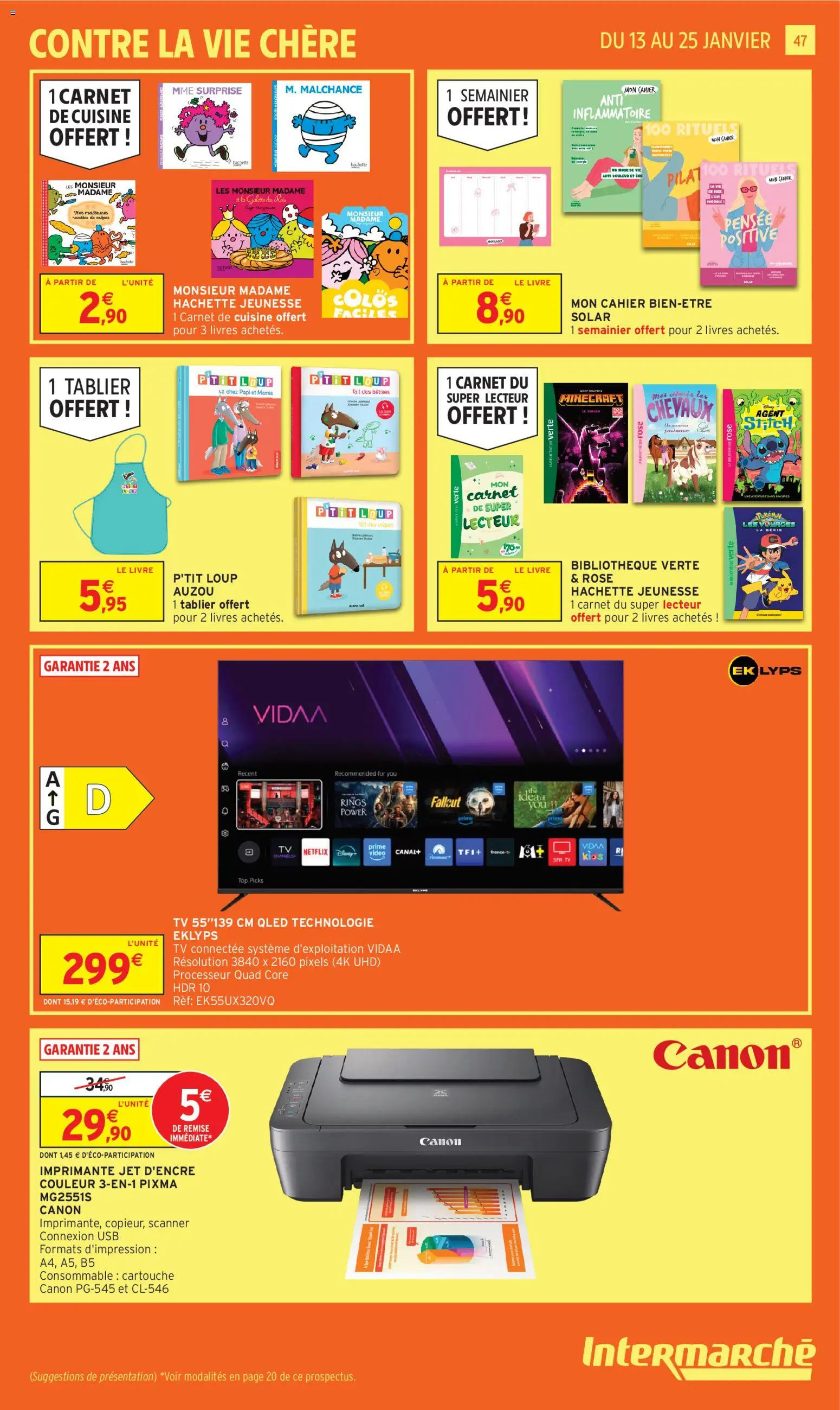 {H1} | Page: 47 | Produits: Imprimante, Vidéo, USB, Livre