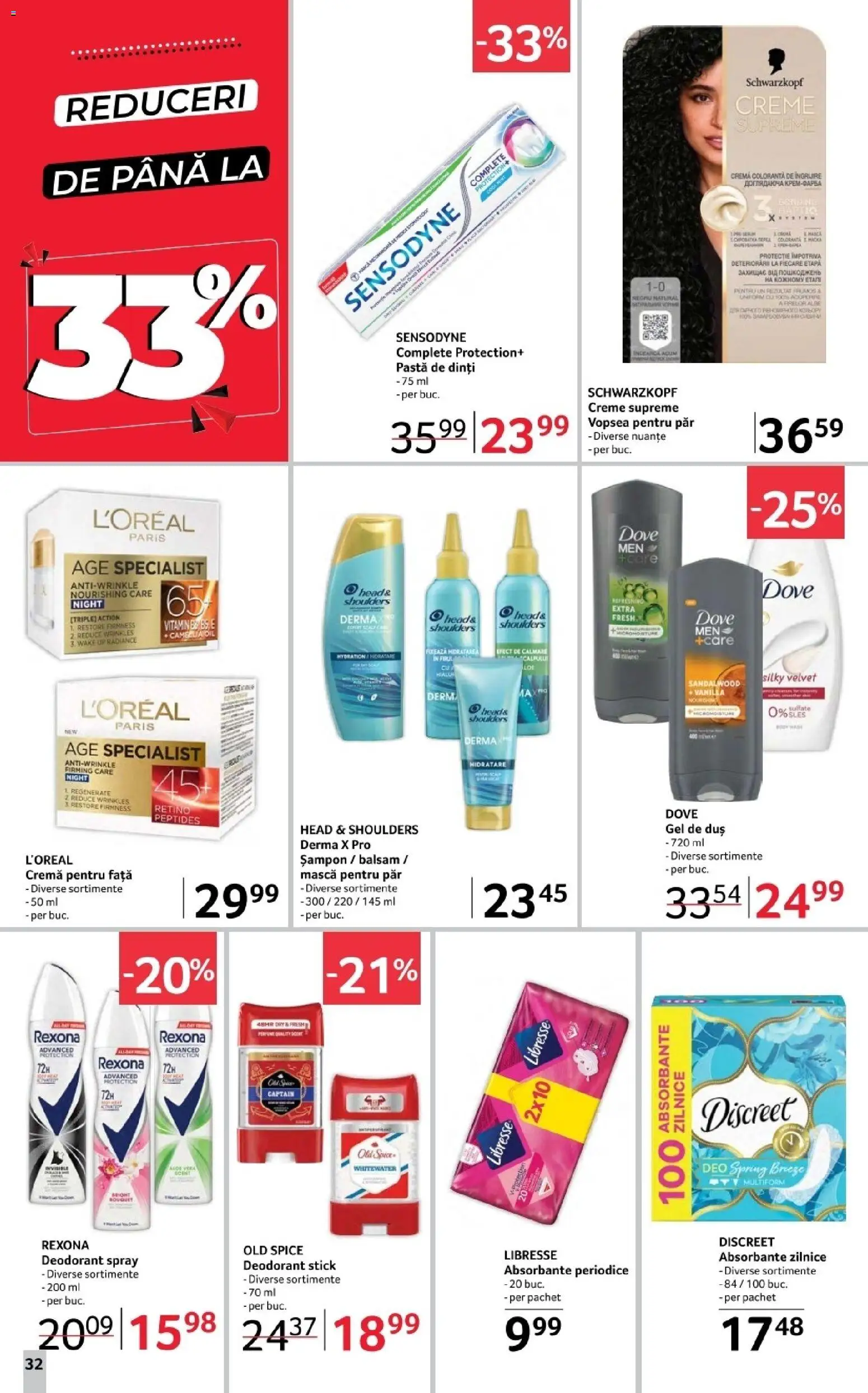 Noul catalog Selgros – valabil de la 31.10.2025 | Pagină: 32 | Produse: Duș, Deodorant, Pastă de dinți, Cremă pentru față