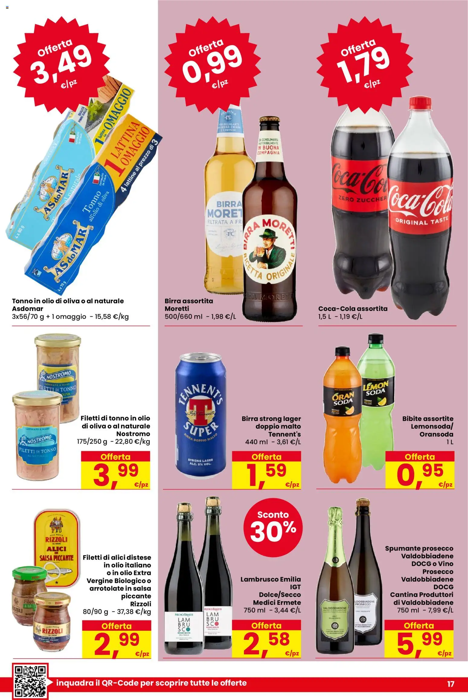 Volantino Despar del 22.01.2026 | Pagina: 17 | Prodotti: Tennent's, Vino, Spumante, Olio di Oliva