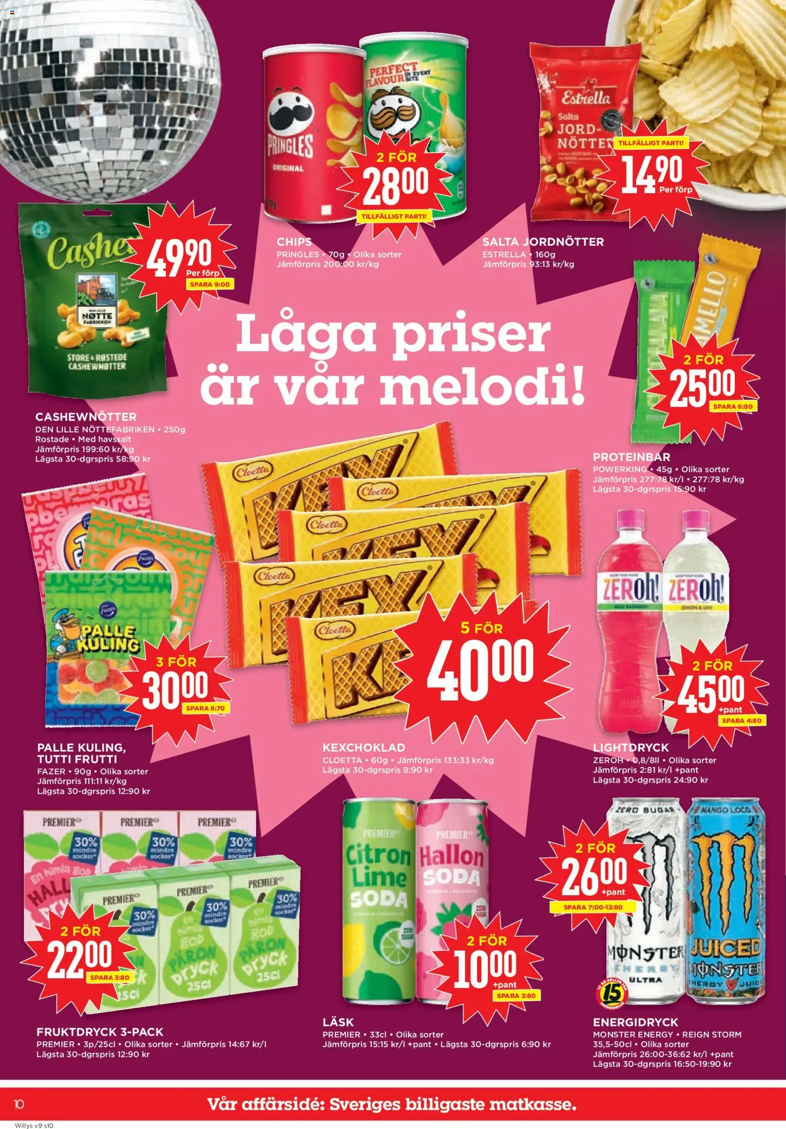 Willys reklamblad aktuell från 23.02.2026 | Sida: 10 | Produkter: Jord, Chips, Proteinbar, Citron
