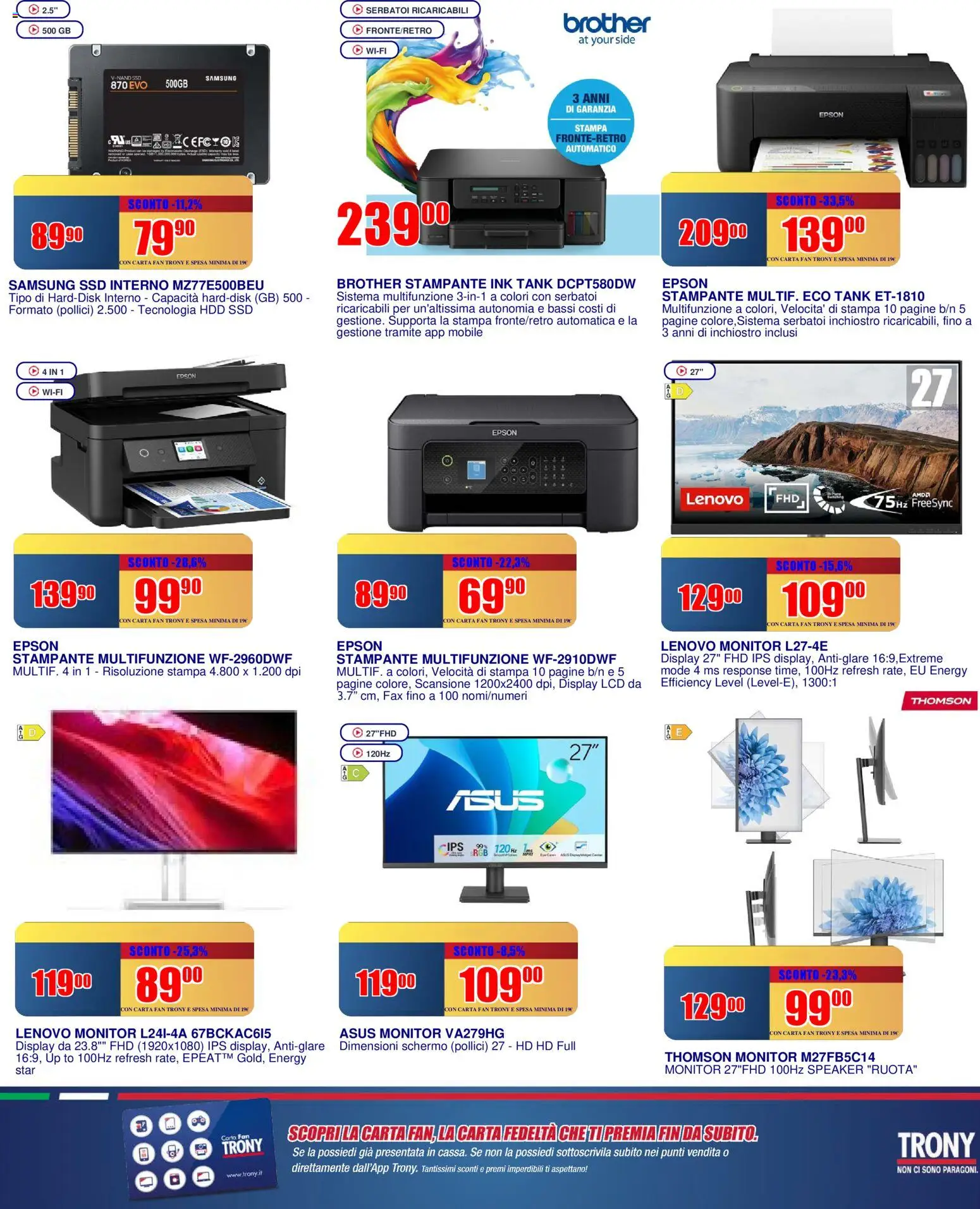 Volantino Trony del 02.04.2026 | Pagina: 21 | Prodotti: Schermo, Mobile, Stampante, Samsung