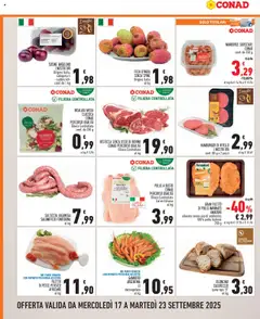 Volantino Conad del 17.09.2025 | Pagina: 2 | Prodotti: Bovino, Pane, Salsiccia, Susine
