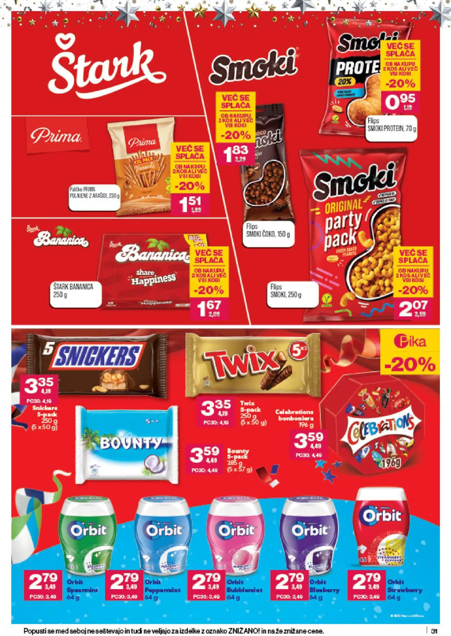 Novi Mercator katalog ponudbe – veljaven od 18.12.2025 | Stran: 31 | Izdelki: Kos, Flips, Bonboniera