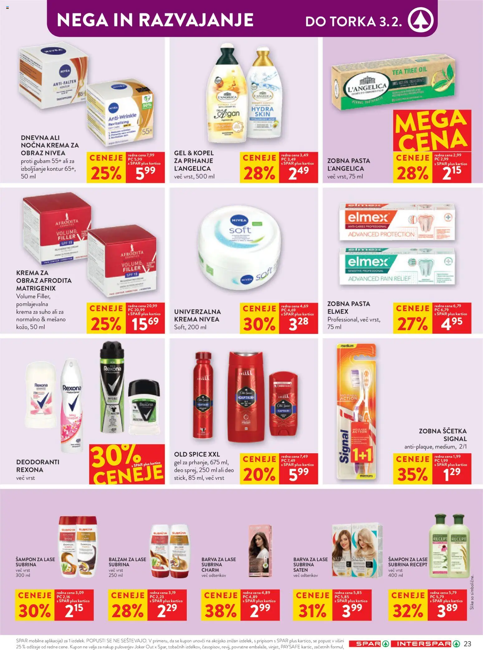 Novi Spar katalog ponudbe – veljaven od 28.01.2026 | Stran: 29 | Izdelki: Barva za lase, Zobna pasta, Zobna scetka, Krema za obraz