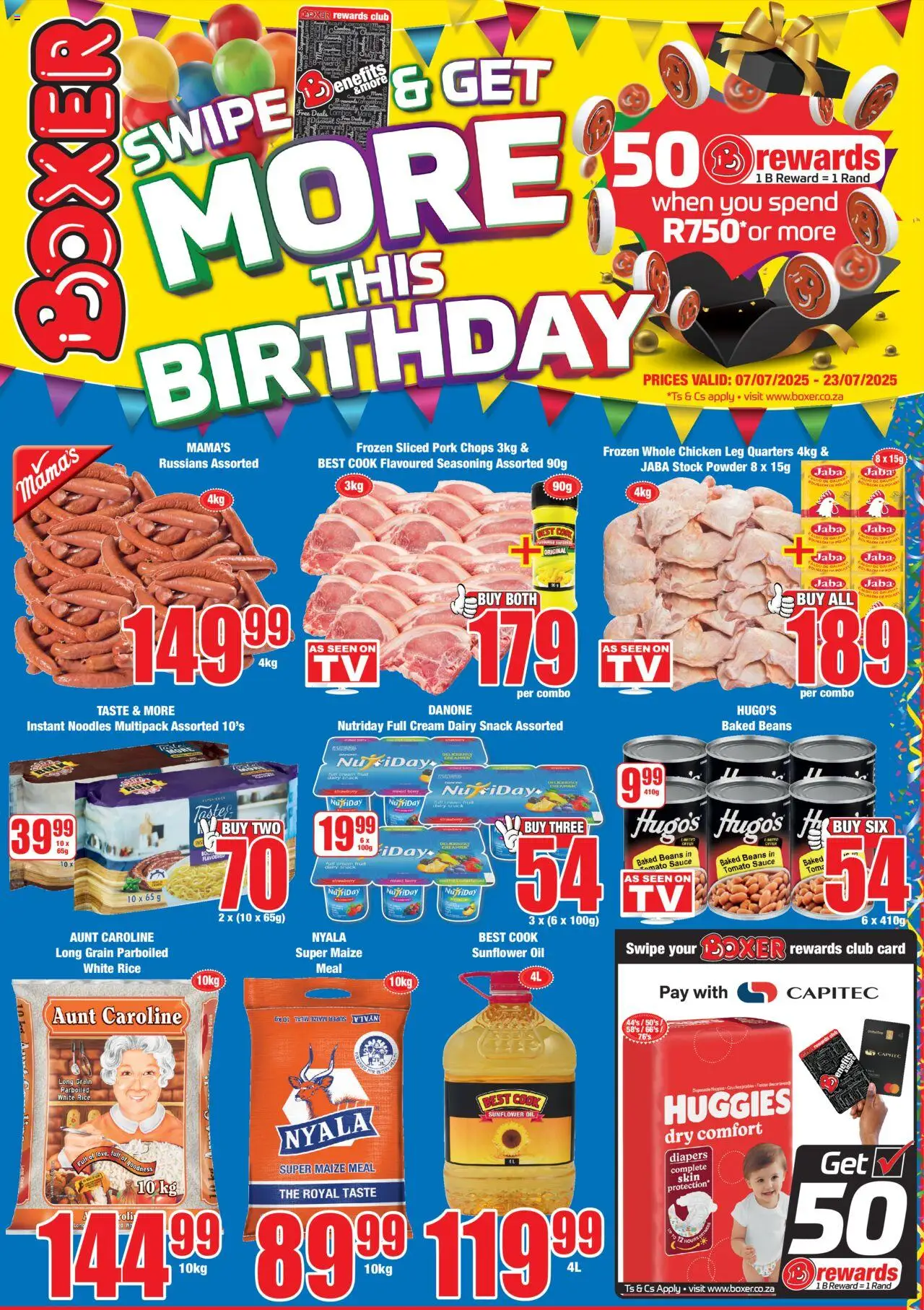 Boxer KwaZulu-Natal - Promotions │ valid from 07.07.2025 | Page: 1 | Products: Maize meal, Chicken, Cream, Stock