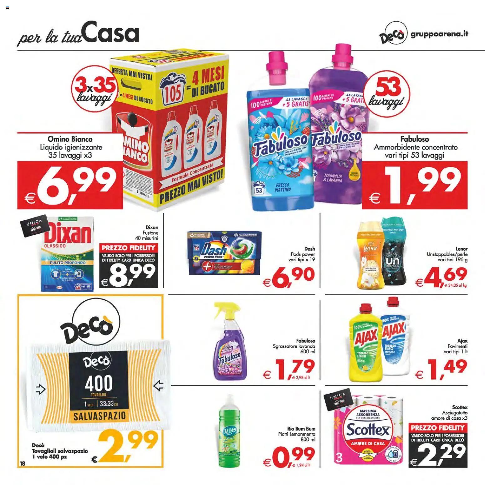 Volantino Decò del 14.11.2025 | Pagina: 18 | Prodotti: Sgrassatore, Limone, Asciugatutto, Lavanda