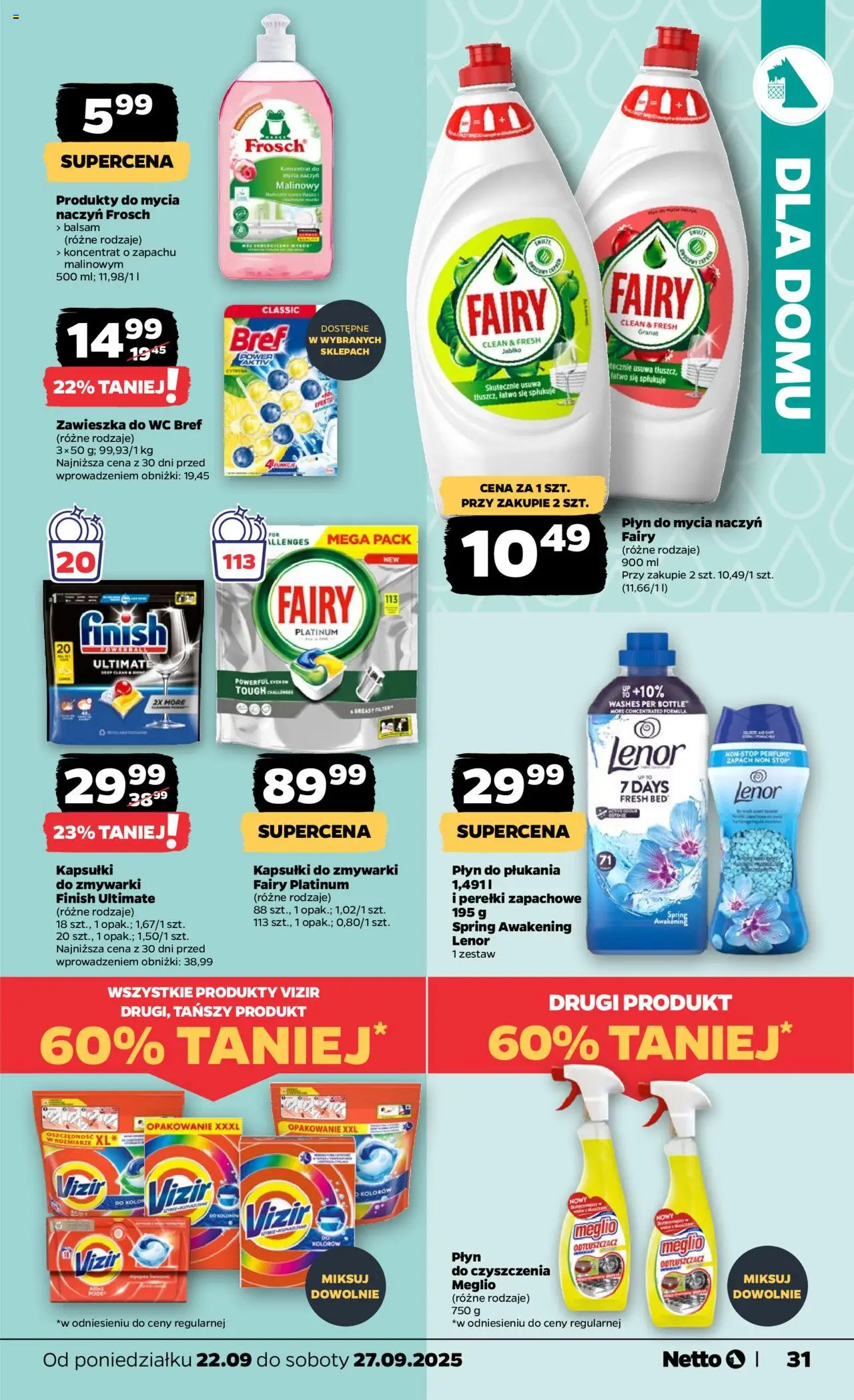 Netto gazetka - Spożywcza od 22.09.2025 | Strona: 31 | Produkty: Cytryna, Meglio, Fairy, Kapsułki do zmywarki