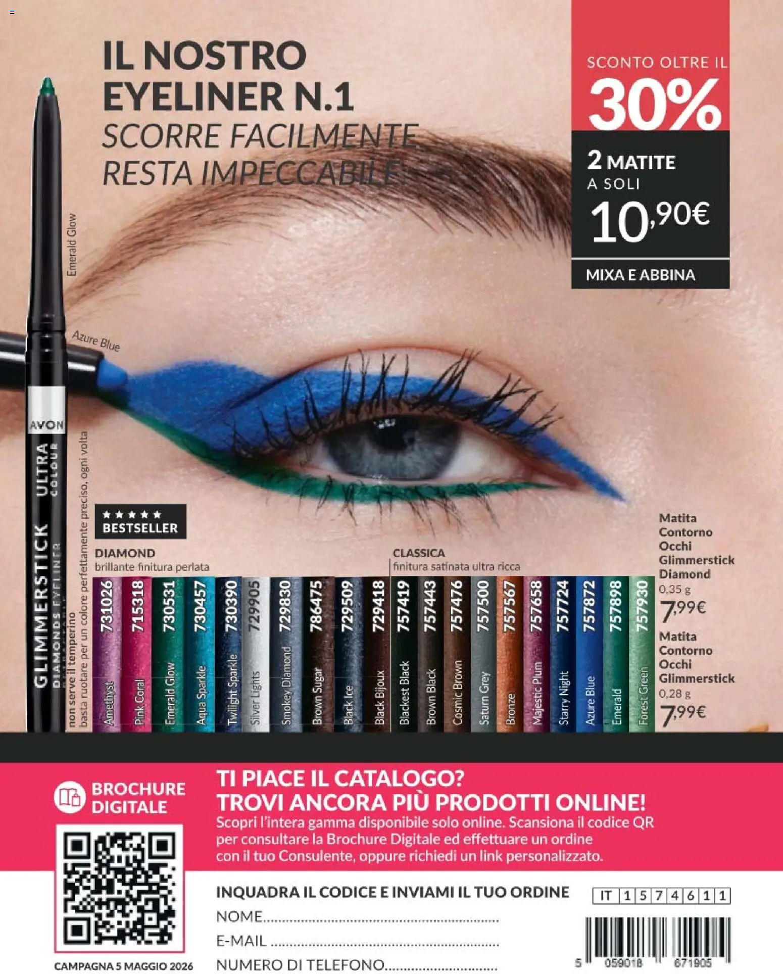 Volantino Avon del 01.05.2026 | Pagina: 196 | Prodotti: Eyeliner, Temperino