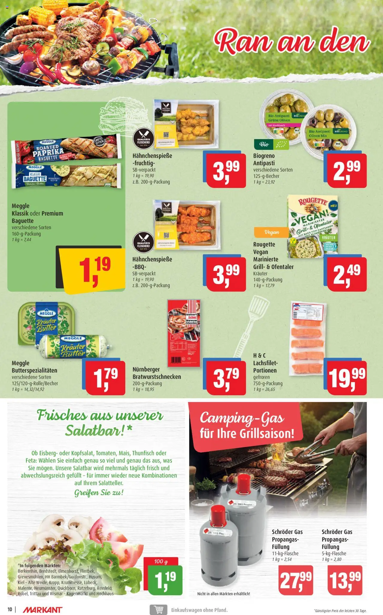 Markant Prospekt 	 - gültig ab dem 21.07.2025 | Seite: 10 | Produkte: Butter, Bratwurst, Knoblauch, Blumenkohl