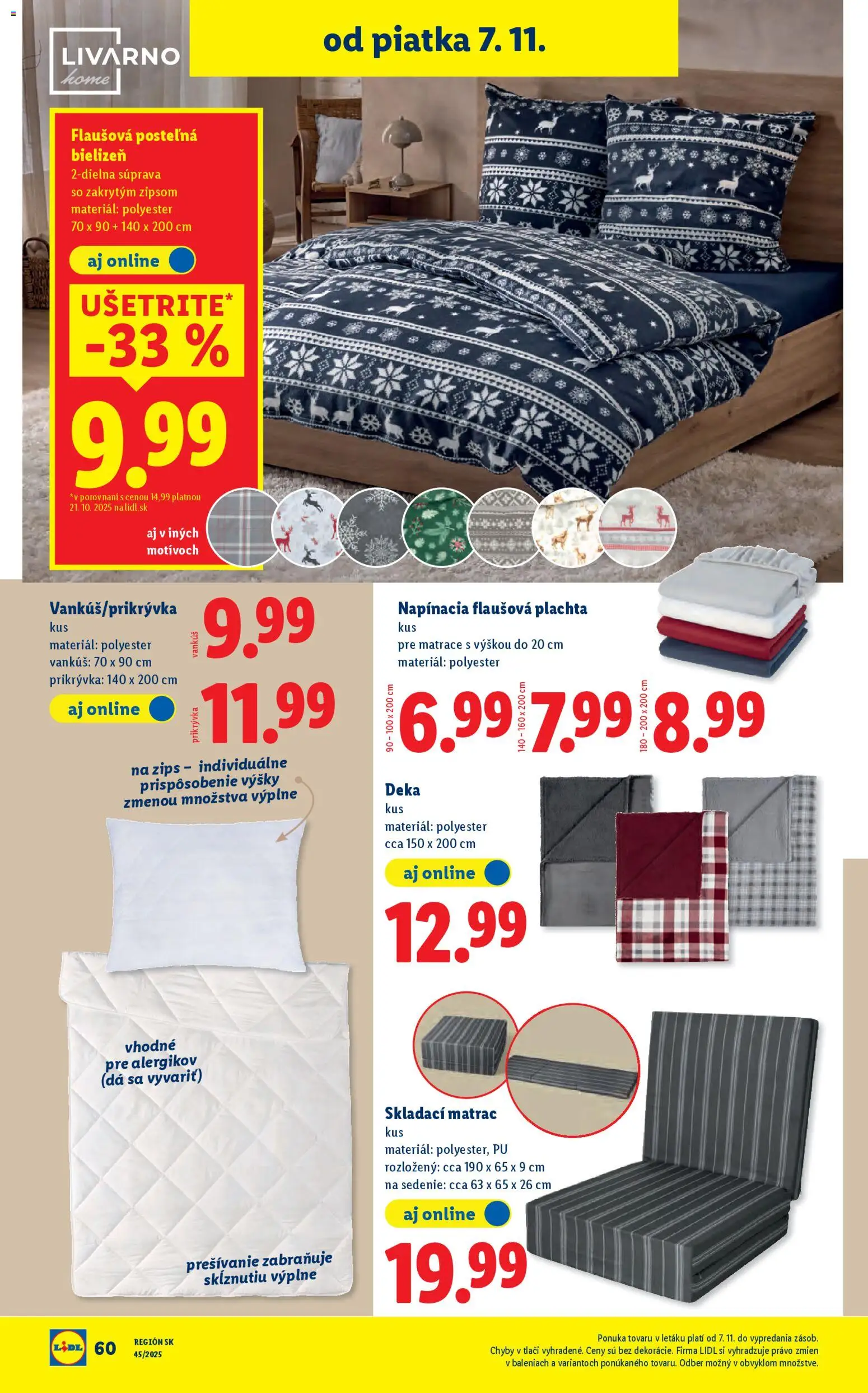Nové Lidl akcie – leták je platný od 06.11.2025 | Strana: 34 | Produkty: Matrace, Matrac, Plachta, Vankúš