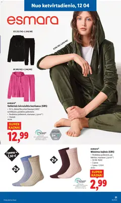 LIDL leidinys galioja nuo 01.12.2025 | Puslapis: 31 | Prekių: Kojinės, Kostiumas