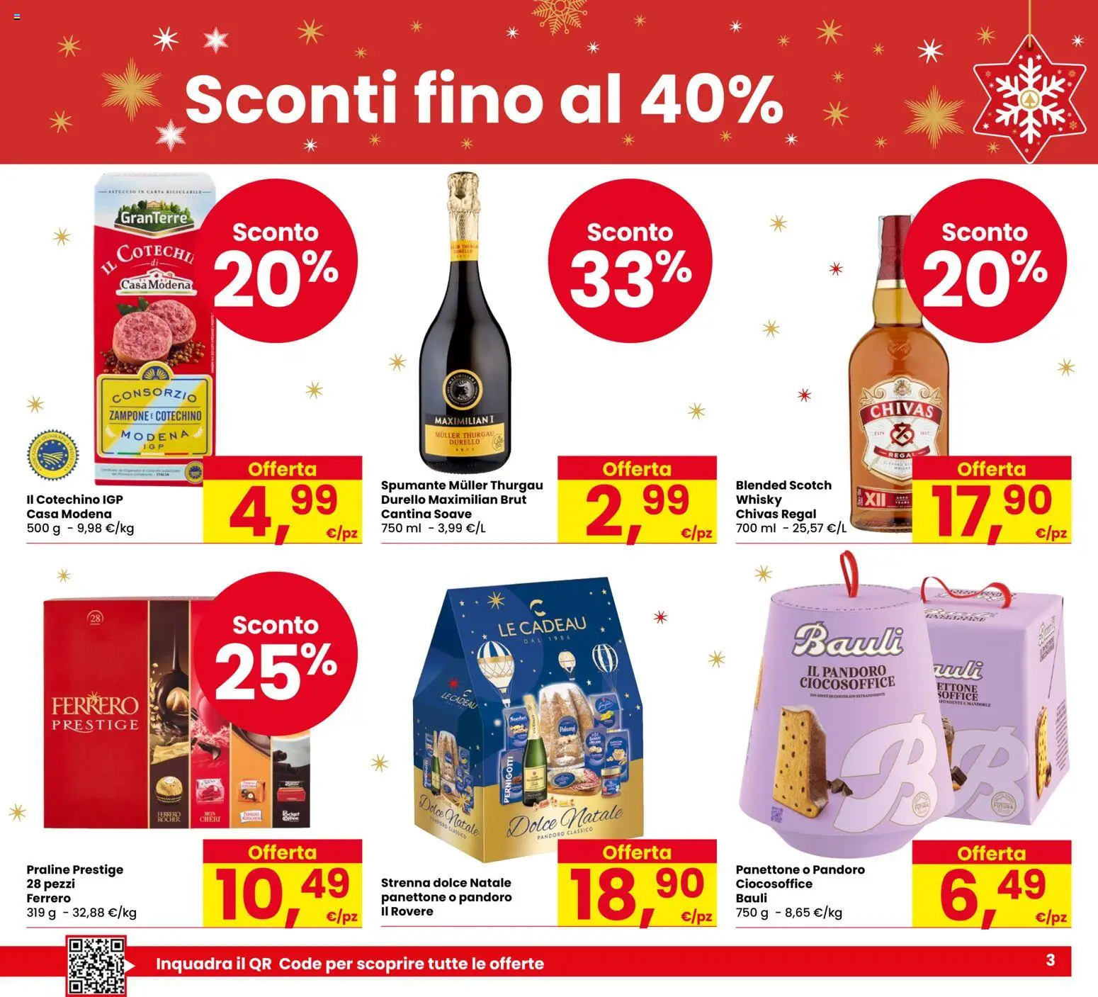 Volantino Eurospar del 16.12.2025 | Pagina: 3 | Prodotti: Whisky, Pandoro, Panettone, Spumante