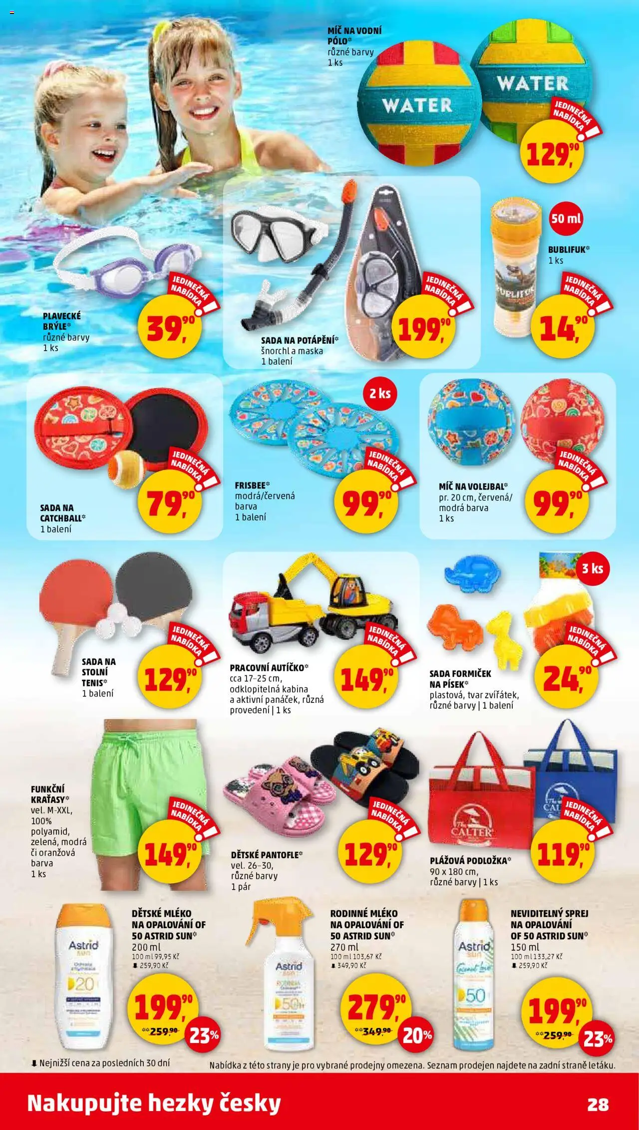 Penny Market leták - Čtvrtečník od 05.06.2025 | Strana: 28 | Produkty: Plážová podložka, Šnorchl, Bublifuk, Barvy