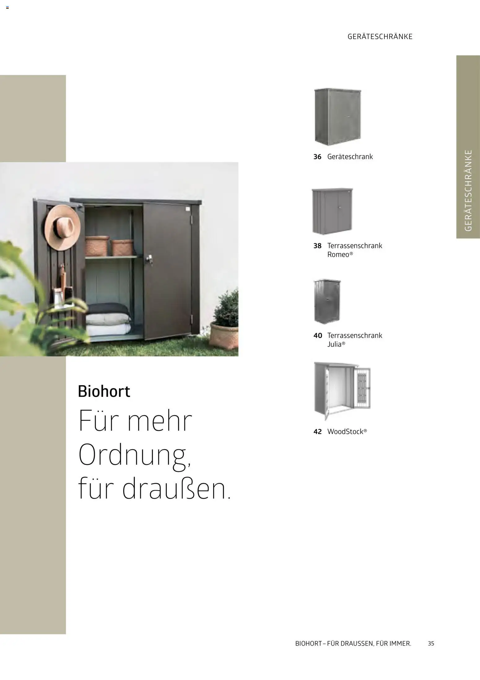 Dehner Biohort – Metall für Garten & Terrasse – gültig ab 01.01.2026 | Seite: 35