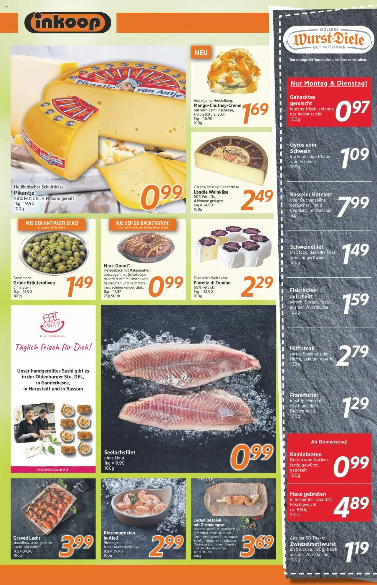 Inkoop Prospekt – gültig ab 06.10.2025 | Seite: 3 | Produkte: Zitronengras, Schweinefilet, Lachs, Steak