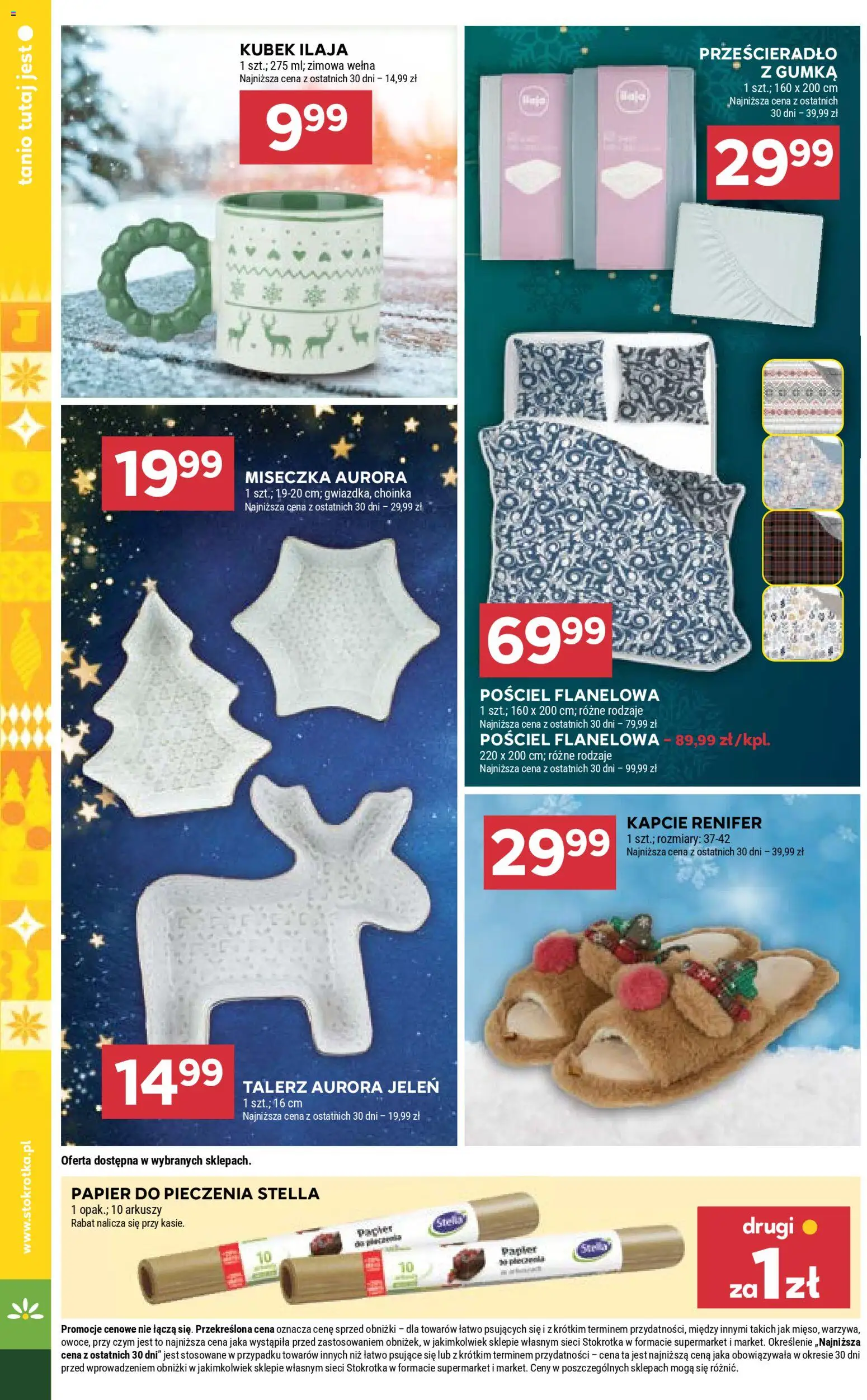 Stokrotka Gazetka - Market od 04.12.2025 | Strona: 24 | Produkty: Kapcie, Choinka, Stokrotka, Papier do pieczenia