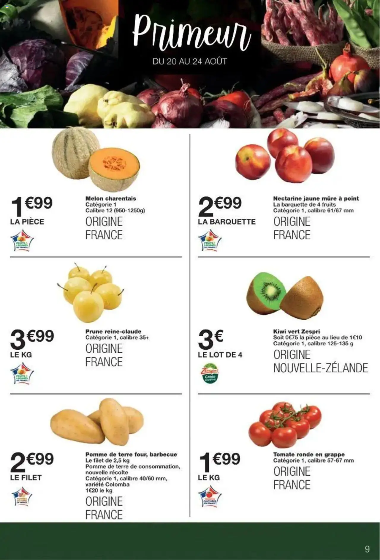  | Page: 9 | Produits: Melon, Barbecue, Pomme, Kiwi