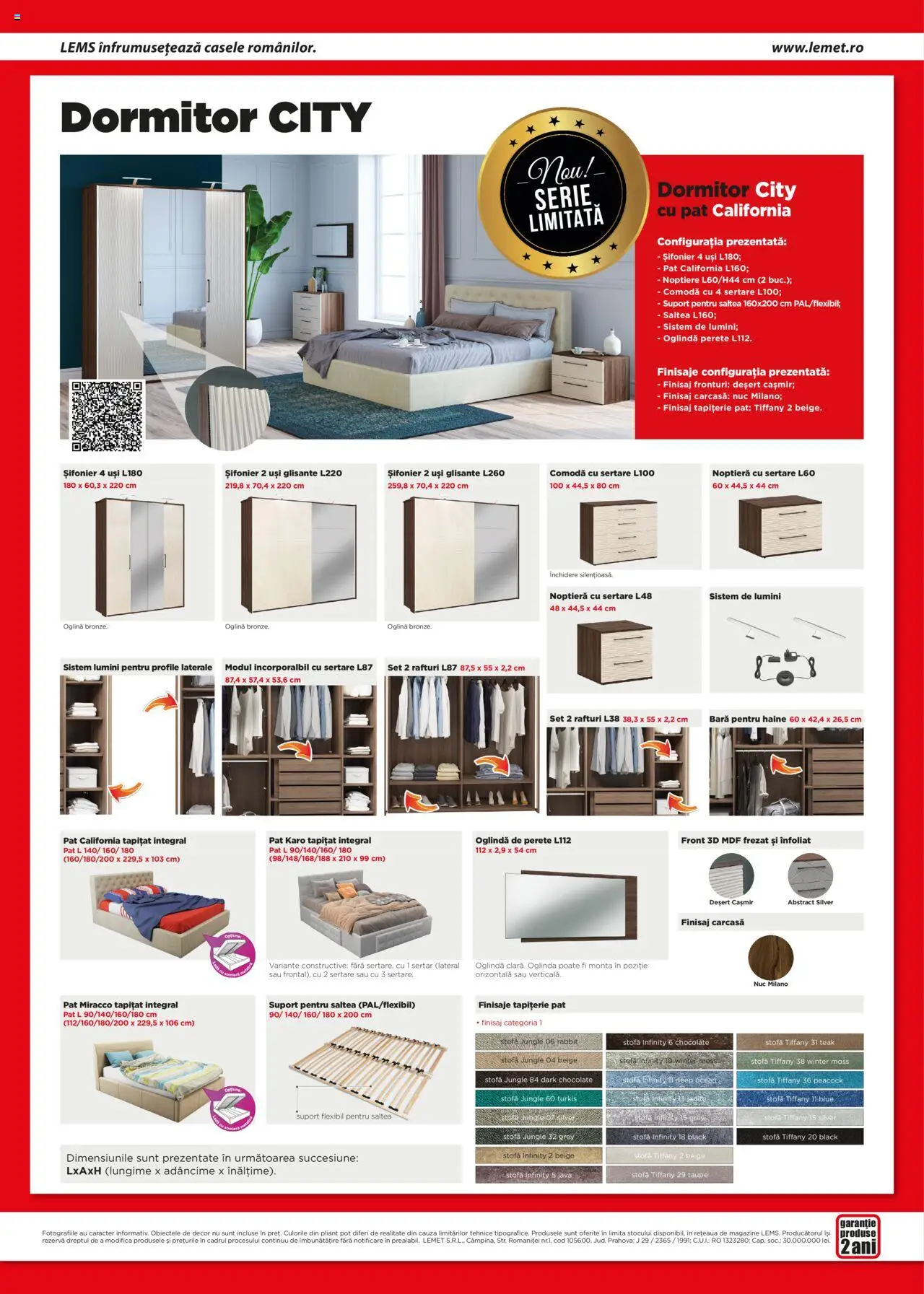 Lem’s catalog - Living și Dormitor City – valabil de la 20.11.2023 | Pagină: 2 | Produse: Carcasă, Saltea, Șifonier, Comodă