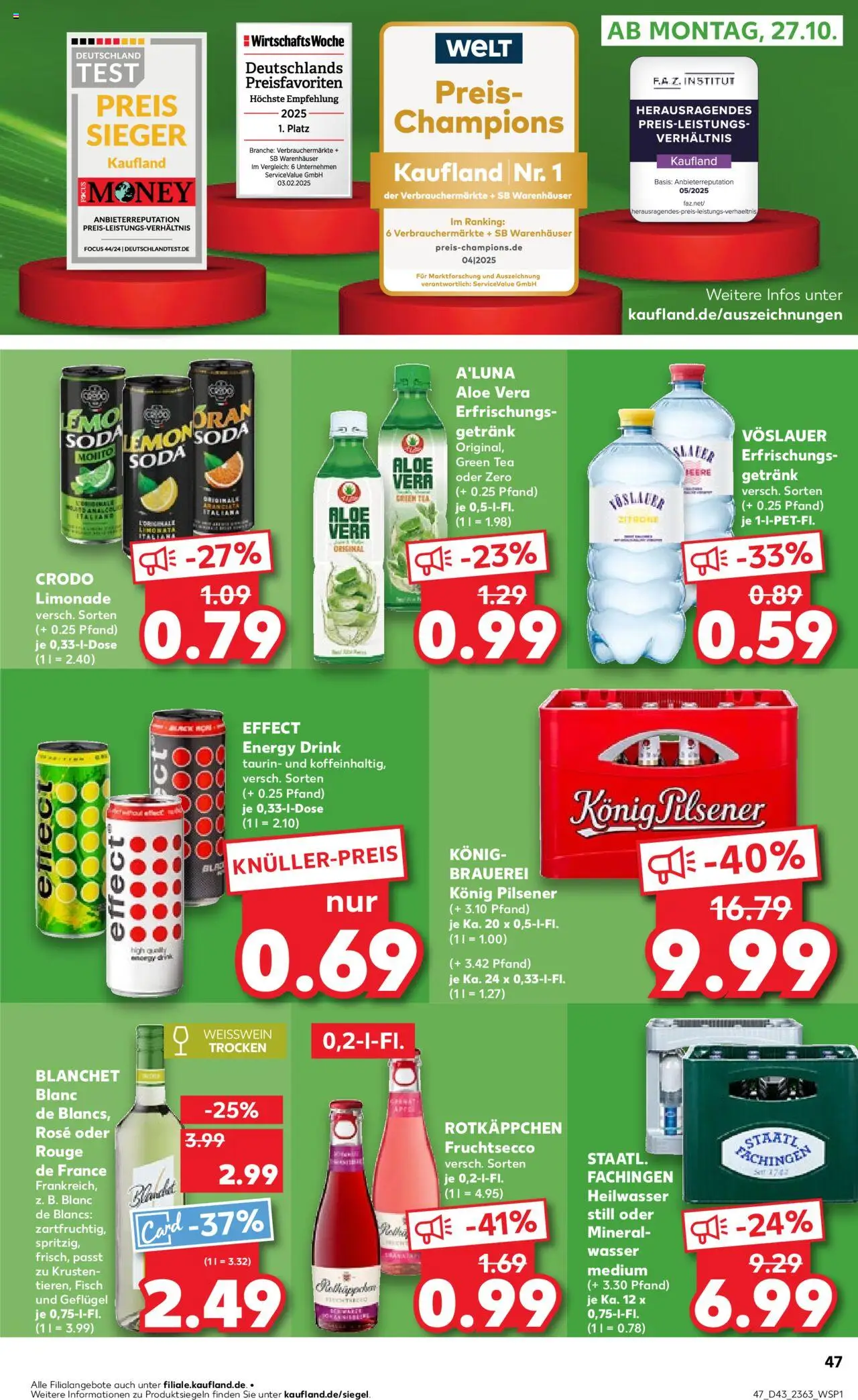 Kaufland prospekt Bremen	 – gültig ab 23.10.2025 | Seite: 47 | Produkte: Energy, Limonade, Rouge, Mineralwasser