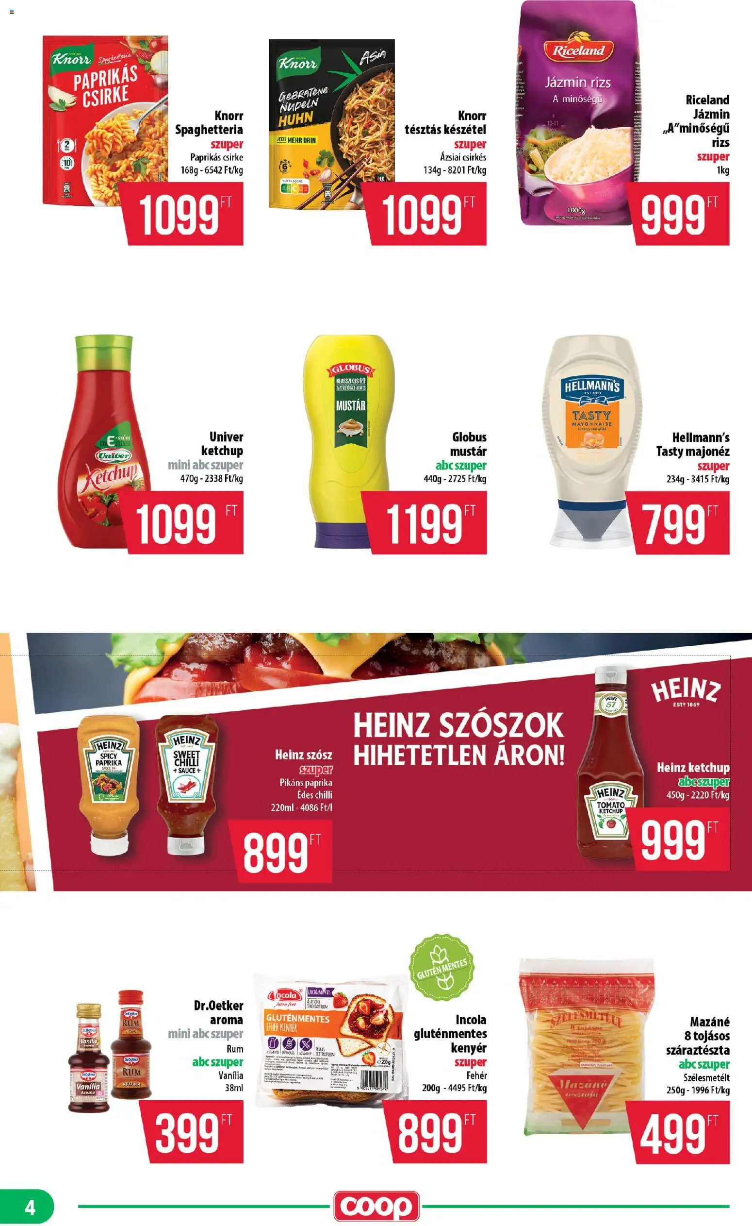 COOP akciós ujság - amely érvényes a következő dátumtól: 26.03.2026 | Oldal: 4 | Termékek: Sál, Kenyér, Ketchup, Gluténmentes