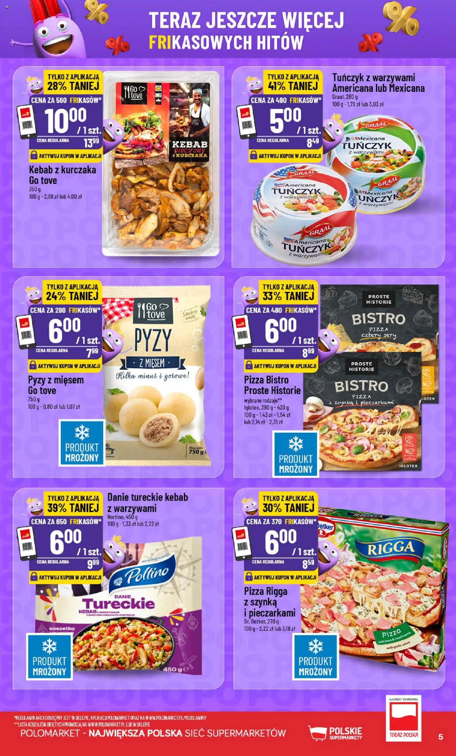 POLOmarket Gazetka - Frikasowe Hity od 05.11.2025 | Strona: 5 | Produkty: Tuńczyk z warzywami, Kebab, Szynka, Tuńczyk