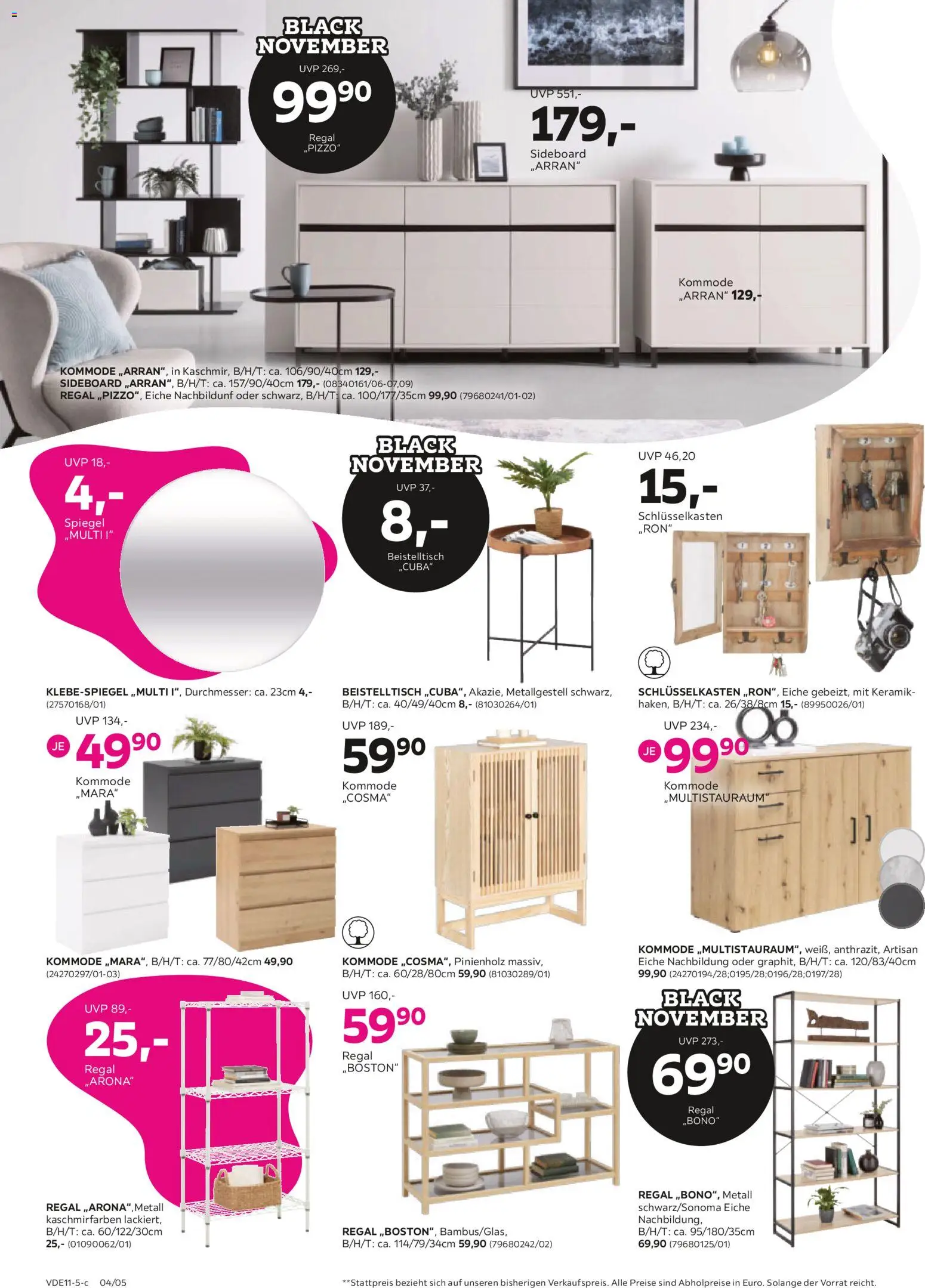 Mömax - Black Friday – gültig ab 10.11.2025 | Seite: 4 | Produkte: Beistelltisch, Kommode, Regal, Spiegel