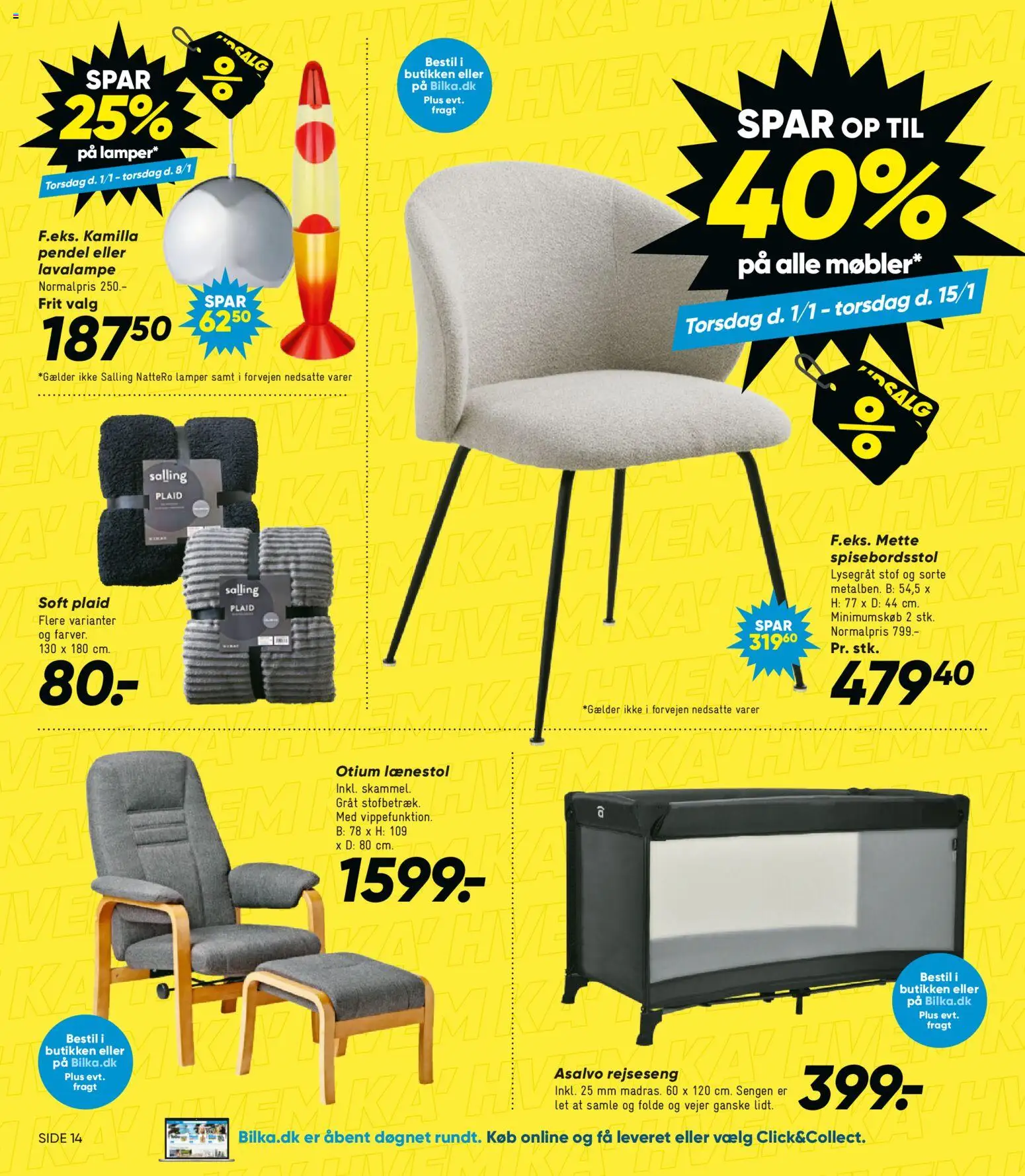Bilka tilbudsavis – gyldig fra 01.01.2026 | Side: 24 | Produkter: Lænestol, Stof