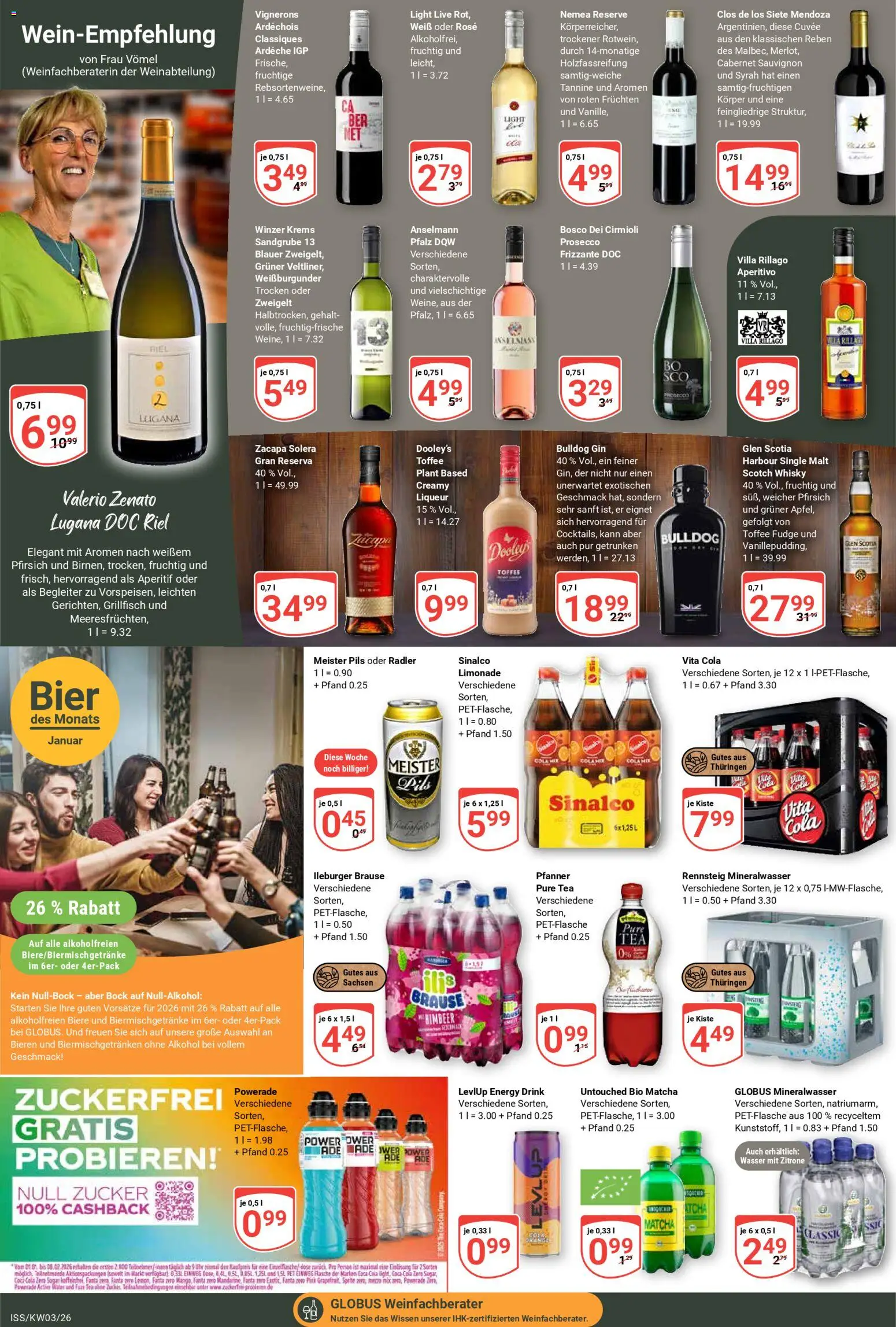 Globus Prospekt 	 – gültig ab 12.01.2026 | Seite: 14 | Produkte: Coca cola, Fanta, Mineralwasser, Radler