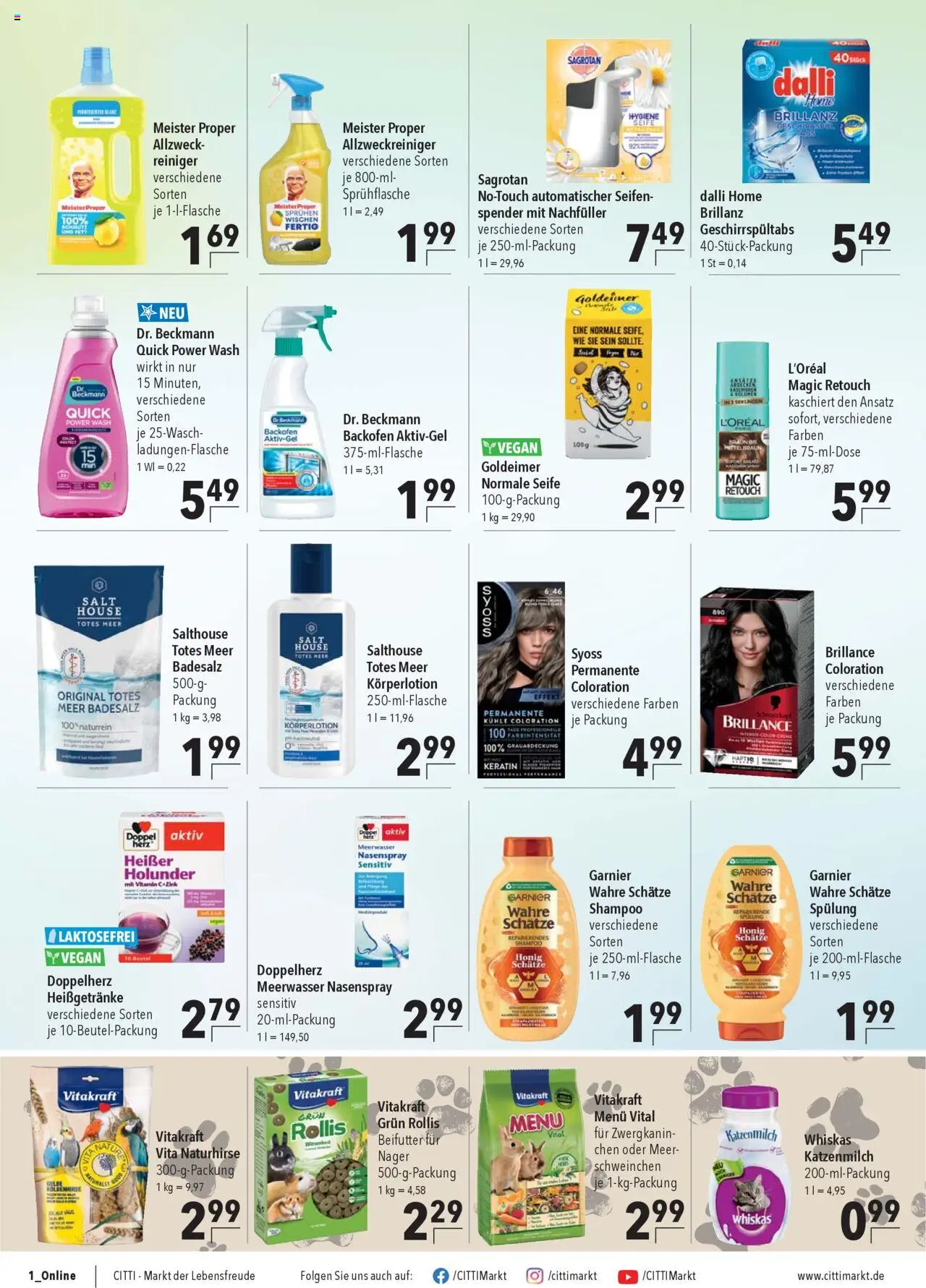 CITTI Markt Prospekt 	 – gültig ab 22.10.2025 | Seite: 14 | Produkte: Shampoo, Spülung, Backofen, Whiskas