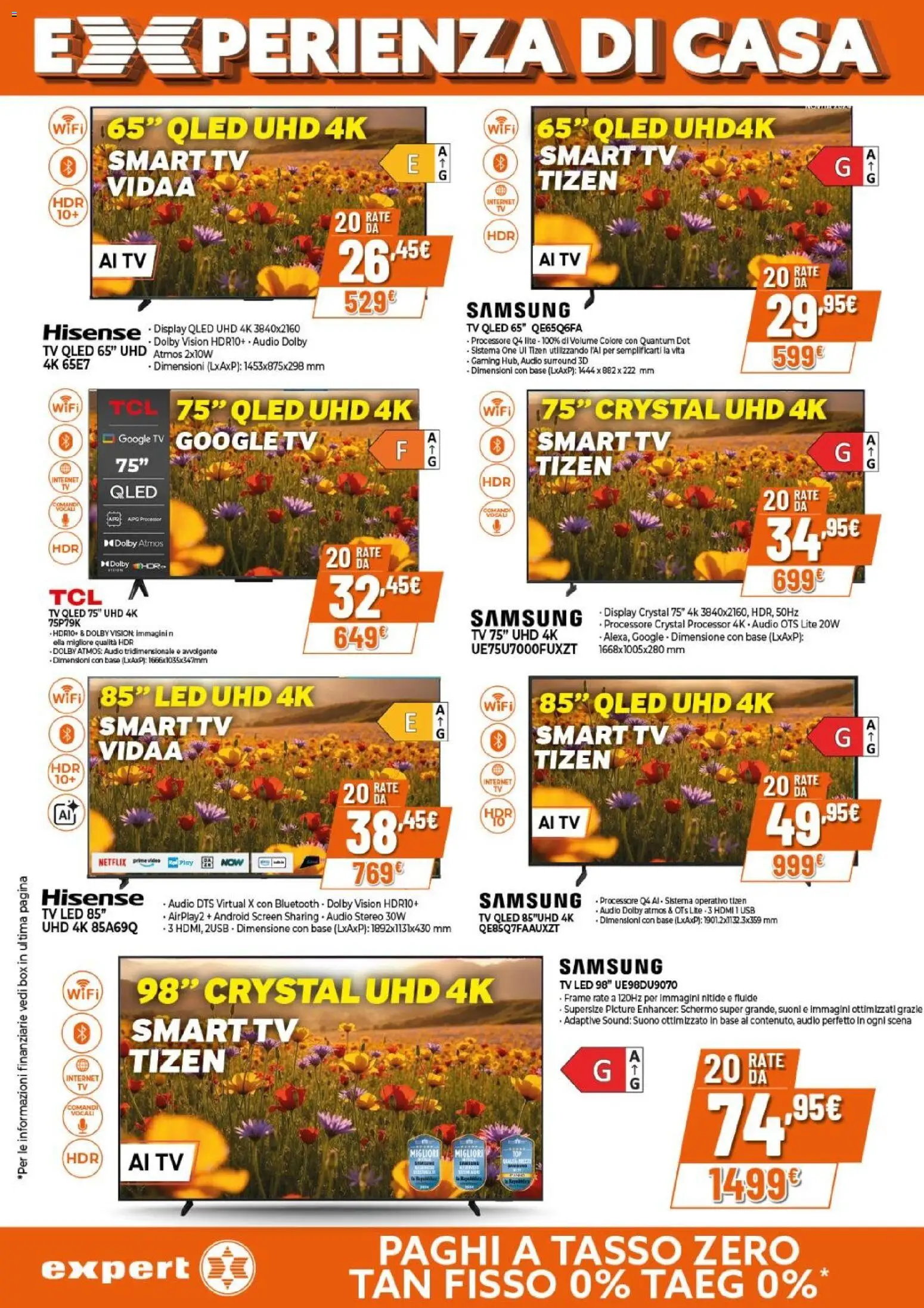 Volantino Expert del 09.04.2026 | Pagina: 15 | Prodotti: smart TV, TV, USB, Samsung