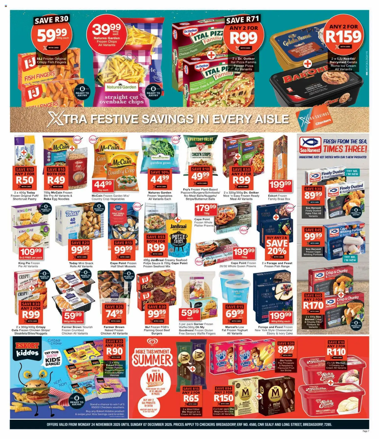 New Checkers catalogue – valid from 24.11.2025 | Page: 7 | Products: Cake, Pizza, Cream, Sauce