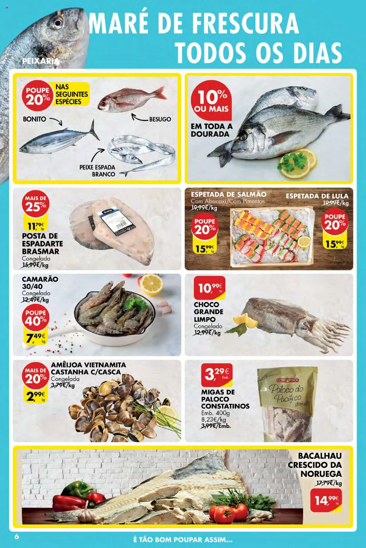 Pingo Doce Poupe Esta Semana Açores │ válido de 11.09.2025 | Página: 6 | Produtos: Dourada, Bacalhau, Salmão, Peixe
